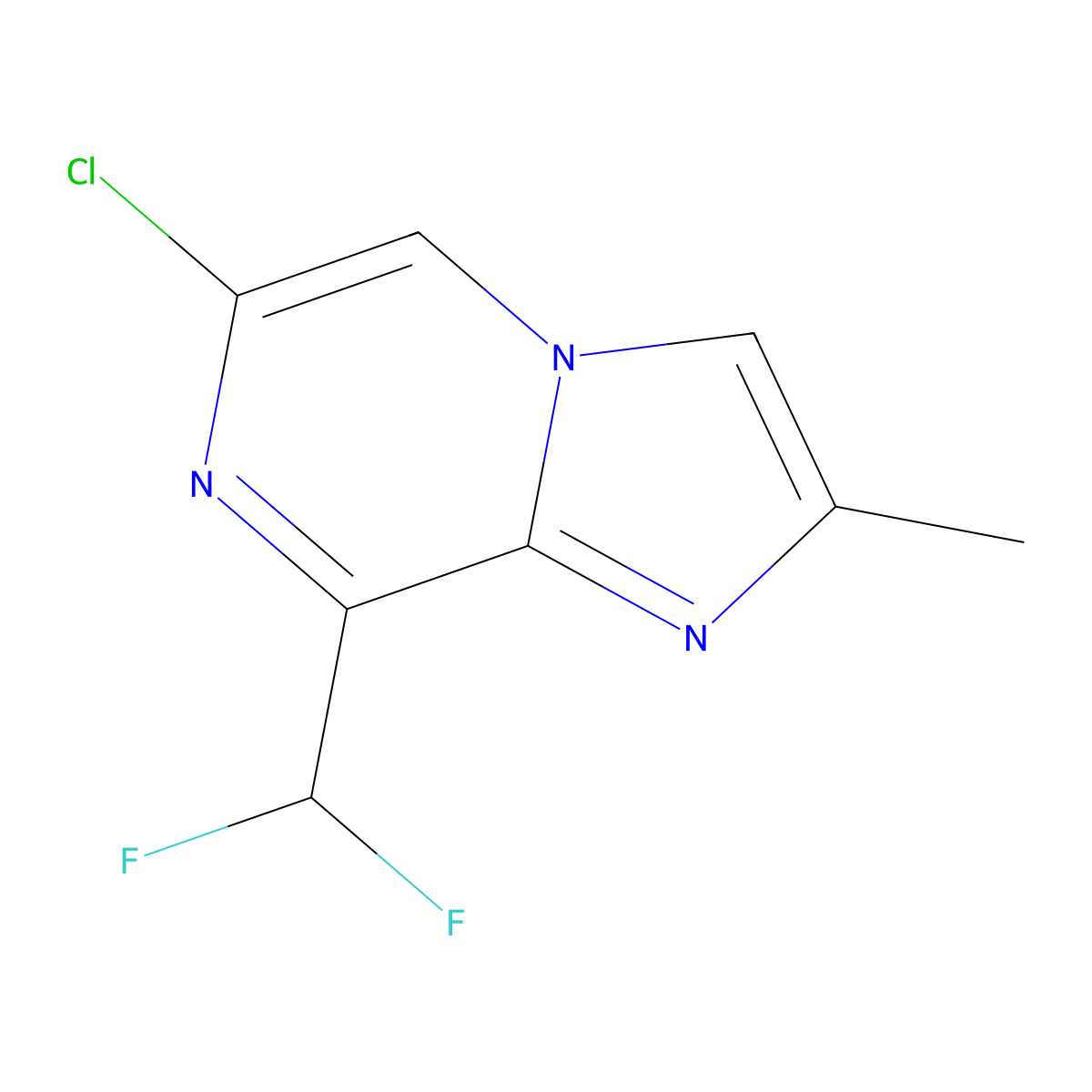 6-Chloro-8-(difluoromethyl)-2-methylimidazo[1,2-A]pyrazine molecular structure, CAS 1845754-45-1