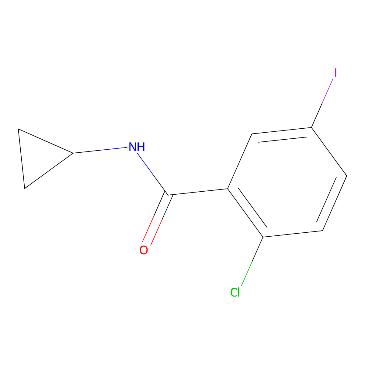 2-Chloro-N-cyclopropyl-5-iodobenzamide molecular structure, CAS 1845774-27-7