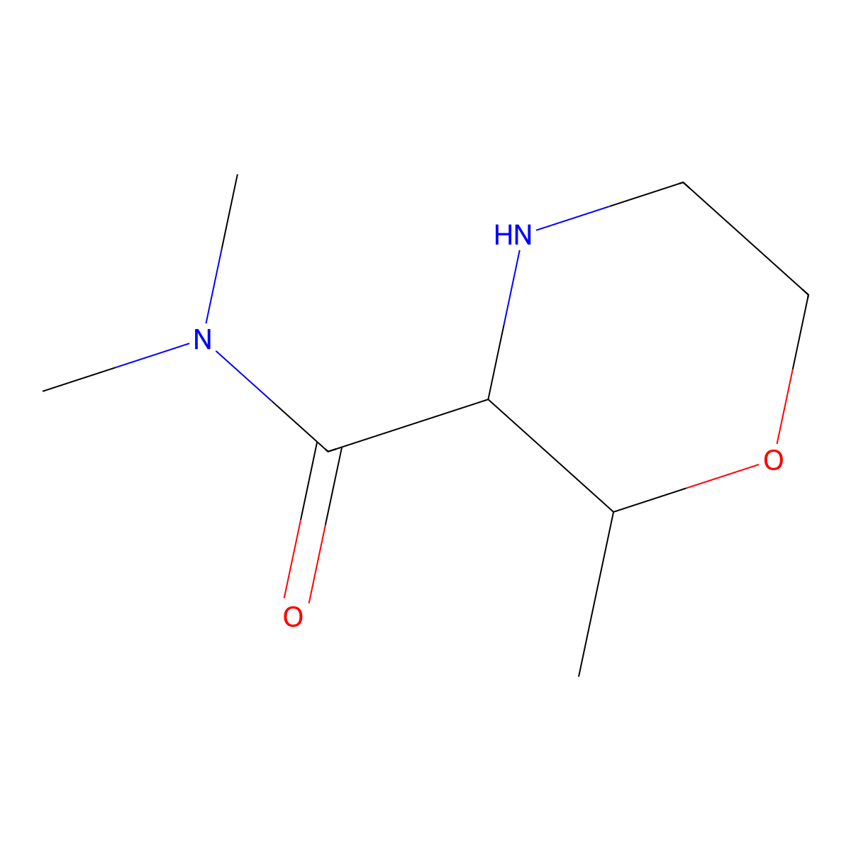 (2R,3S)-N,N,2-trimethylmorpholine-3-carboxamide molecular structure, CAS 1845782-53-7