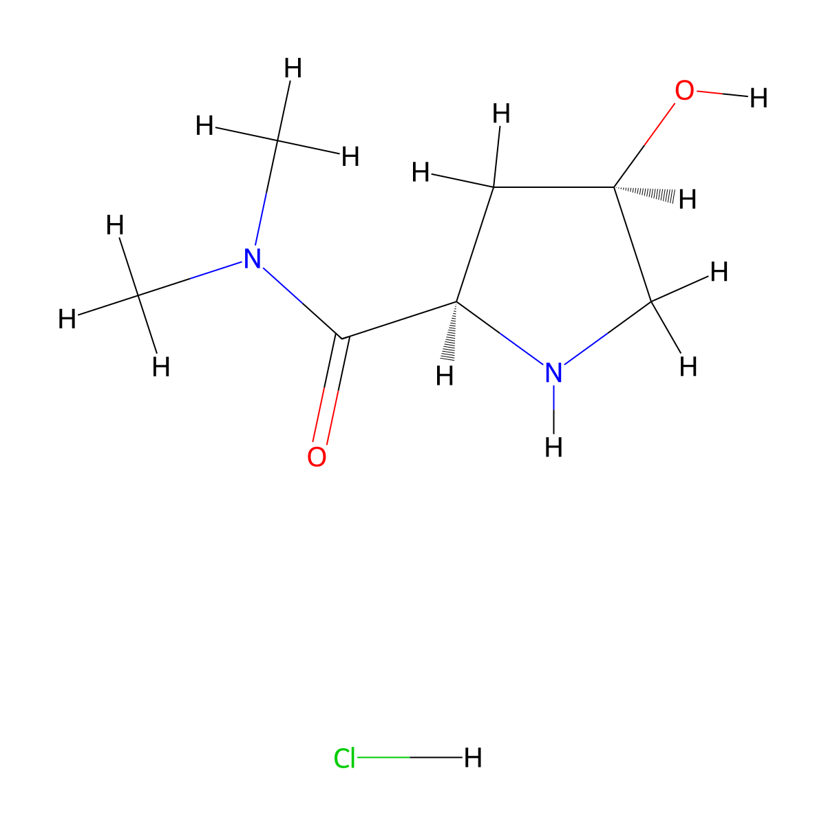 (2R,4R)-4-hydroxy-N,N-dimethylpyrrolidine-2-carboxamide hydrochloride molecular structure, CAS 1845796-83-9