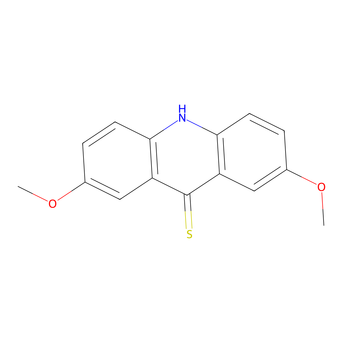 2,7-dimethoxyacridine-9(10H)-thione molecular structure, CAS 184582-60-3