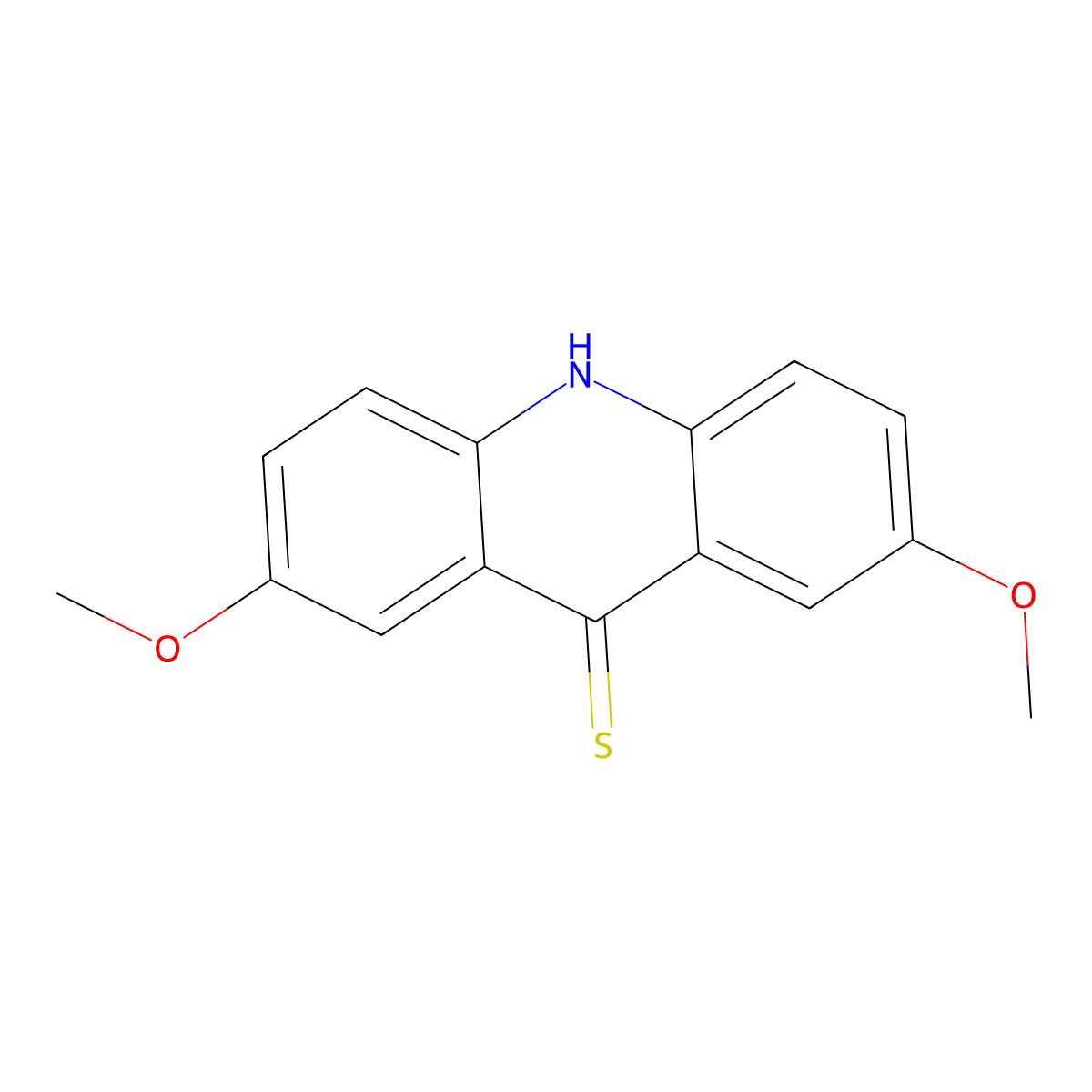 2,7-dimethoxyacridine-9(10H)-thione molecular structure, CAS 184582-60-3