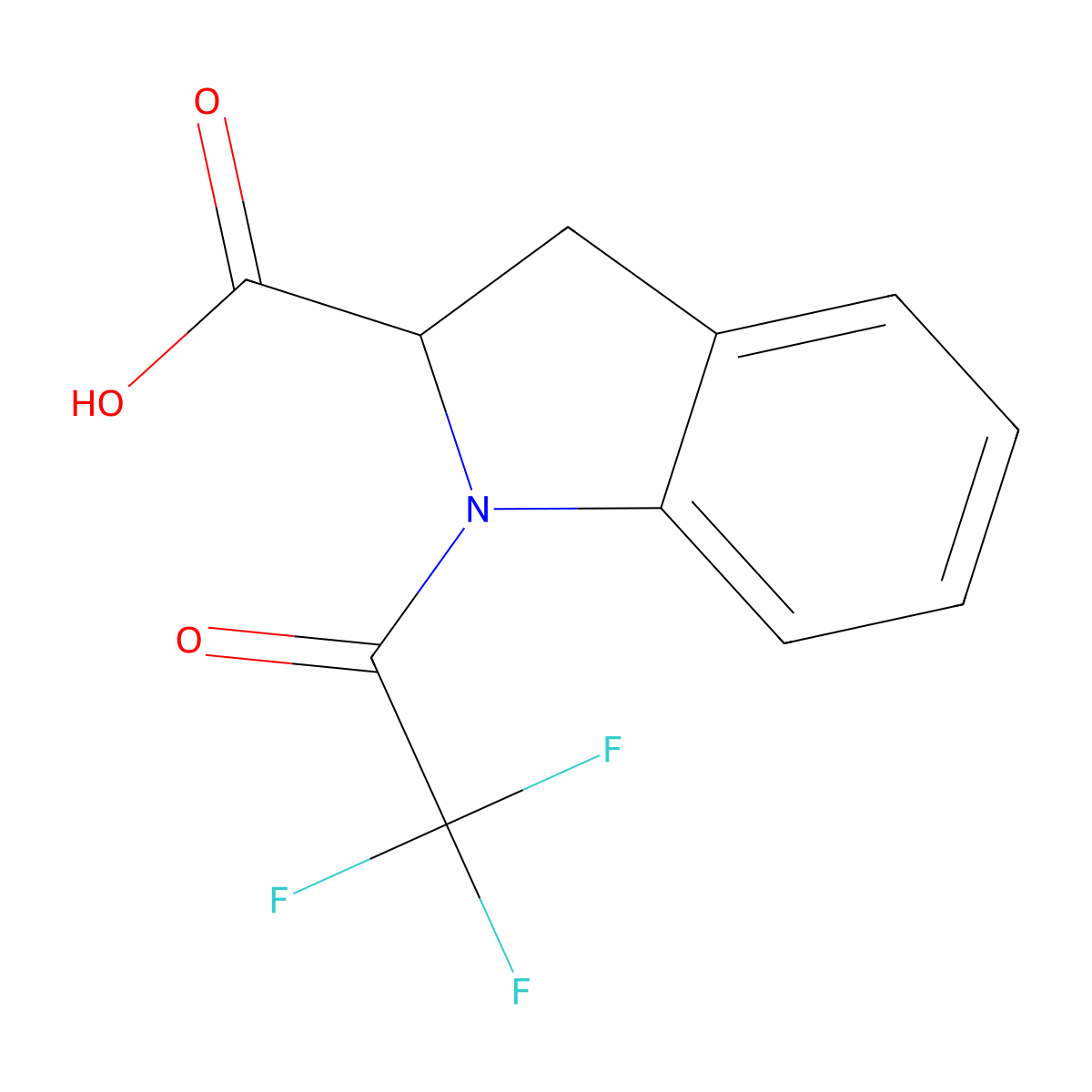 (2S)-1-(trifluoroacetyl)-2,3-dihydro-1H-indole-2-carboxylic acid molecular structure, CAS 1845847-51-9