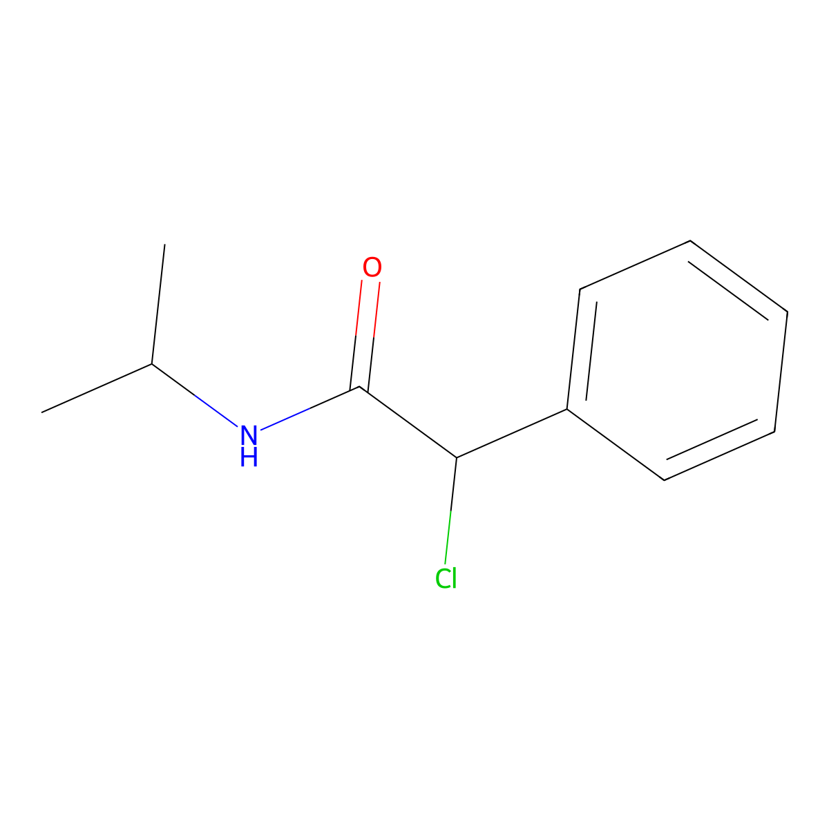 2-chloro-2-phenyl-N-(propan-2-yl)acetamide molecular structure, CAS 184590-56-5