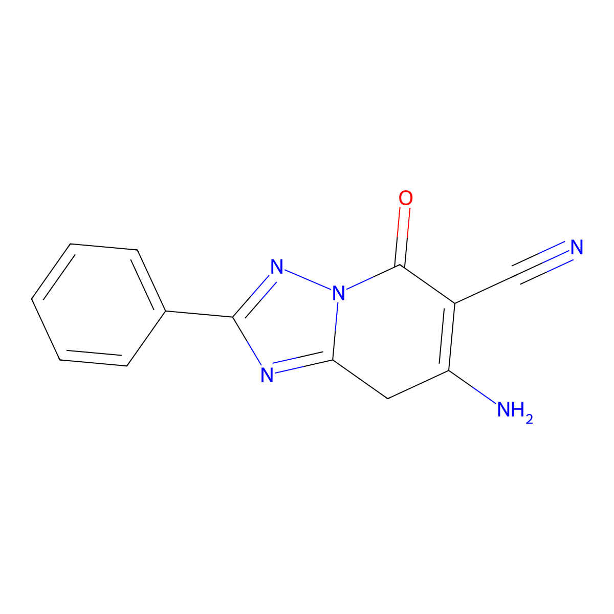 7-Amino-5-oxo-2-phenyl-5,8-dihydro(1,2,4)triazolo[1,5-a]pyridine-6-carbonitrile molecular structure, CAS 184591-13-7