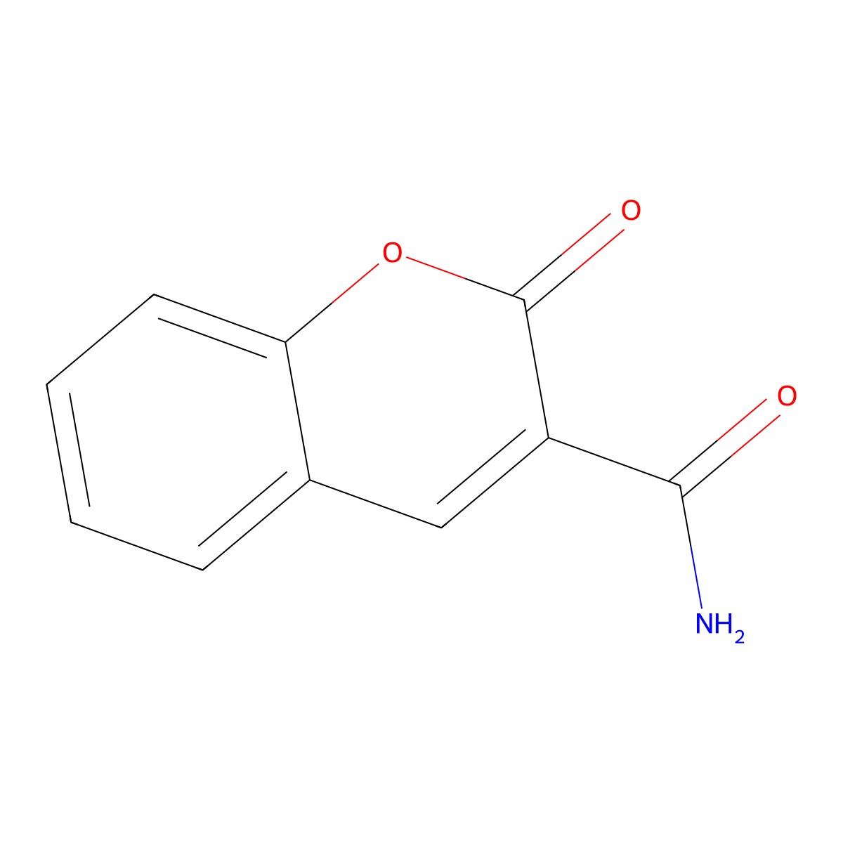 2-Oxo-2H-1-benzopyran-3-carboxamide molecular structure, CAS 1846-78-2