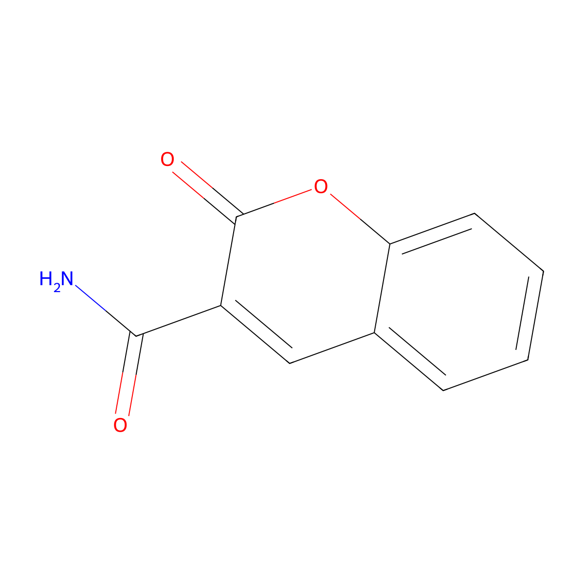2-Oxo-2H-1-benzopyran-3-carboxamide molecular structure, CAS 1846-78-2