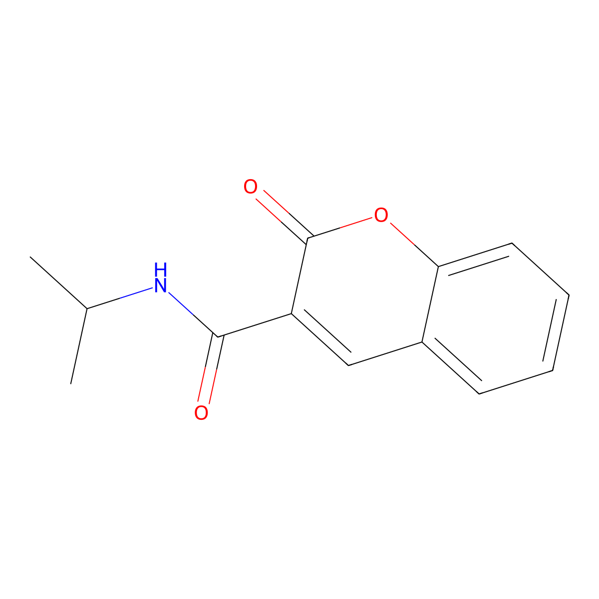 N-isopropyl-2-oxo-2H-chromene-3-carboxamide molecular structure, CAS 1846-82-8