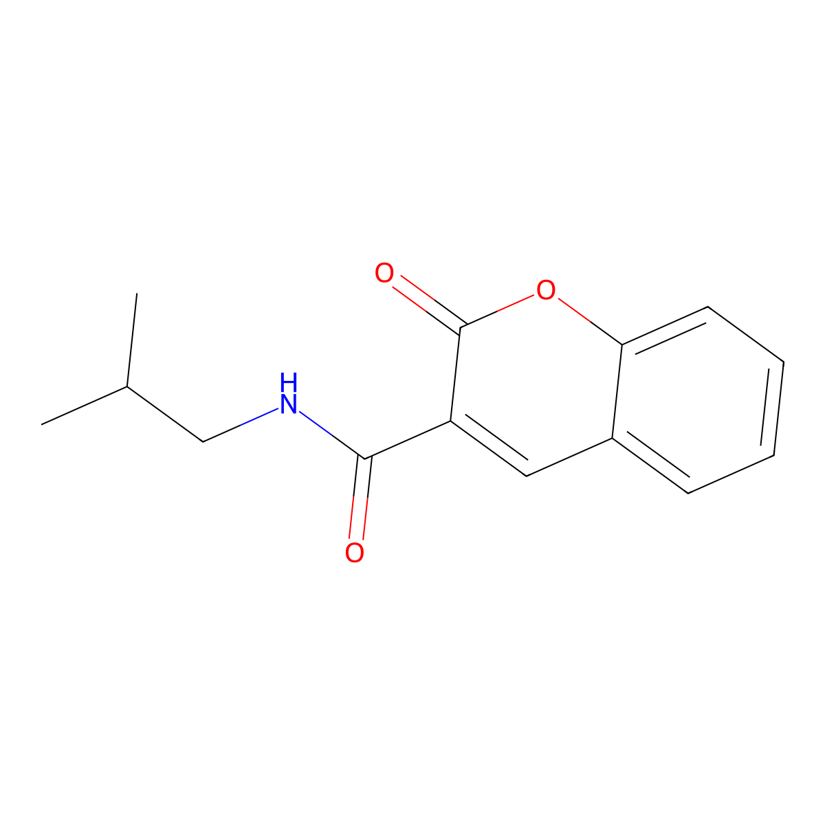 N-isobutyl-2-oxo-2H-chromene-3-carboxamide molecular structure, CAS 1846-84-0
