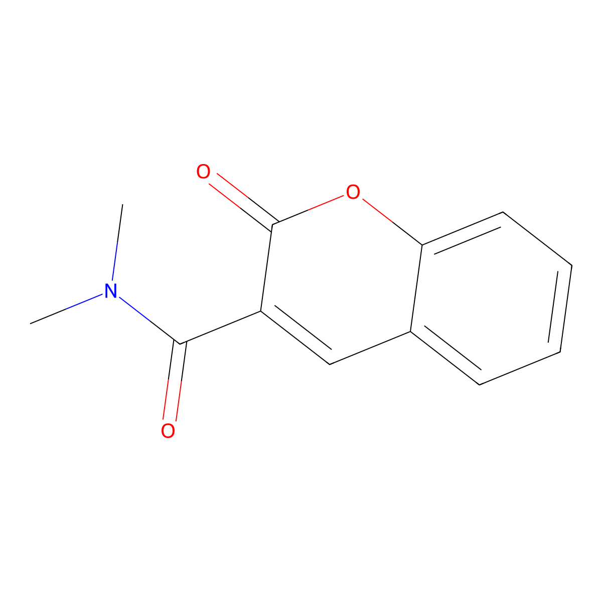 2H-1-Benzopyran-3-carboxamide, N,N-dimethyl-2-oxo- molecular structure, CAS 1846-89-5