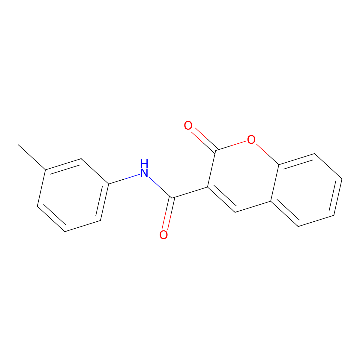 N-(3-Methylphenyl)-2-oxo-2H-chromene-3-carboxamide molecular structure, CAS 1846-99-7