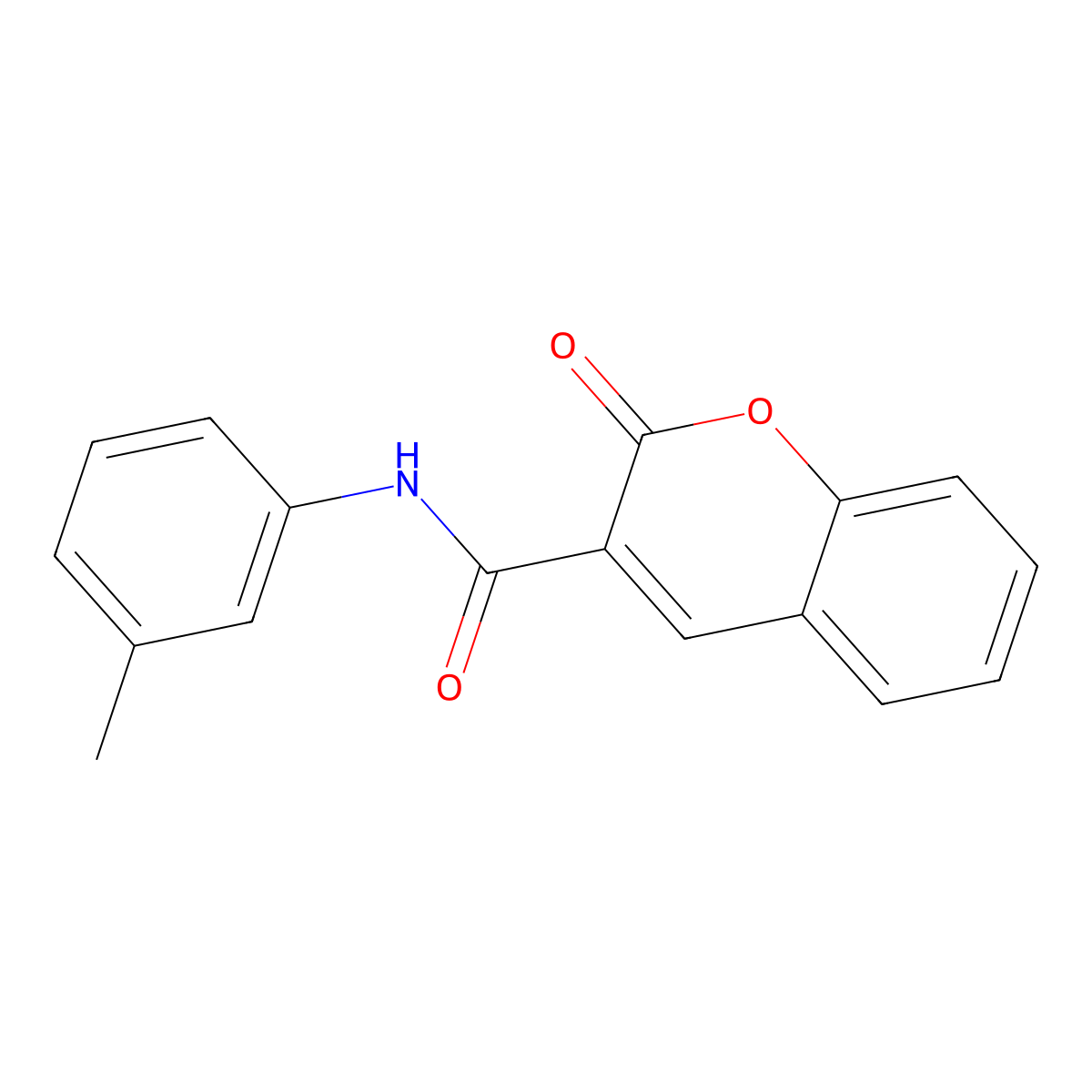 N-(3-Methylphenyl)-2-oxo-2H-chromene-3-carboxamide molecular structure, CAS 1846-99-7
