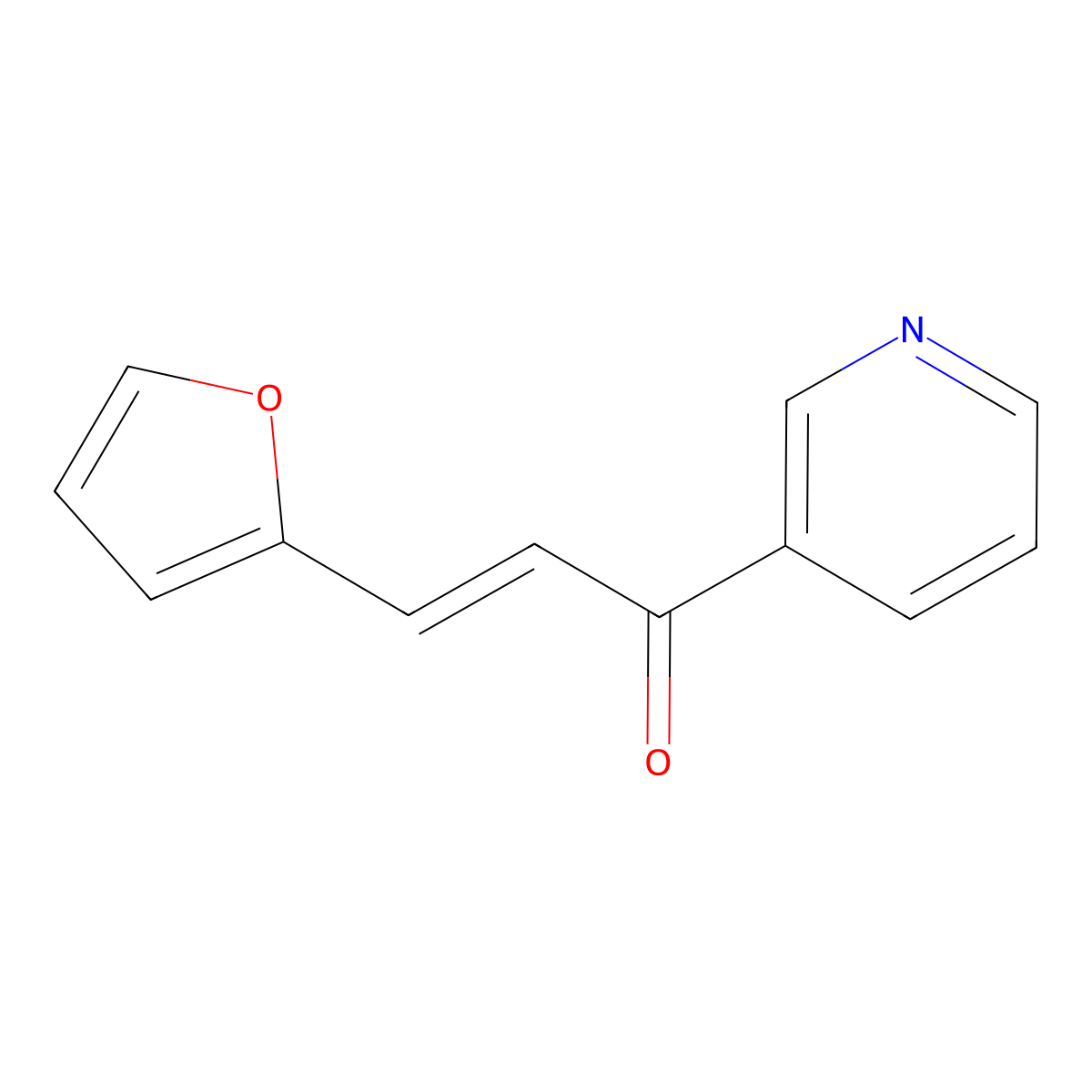3-(Furan-2-yl)-1-(pyridin-3-yl)prop-2-en-1-one molecular structure, CAS 18461-28-4