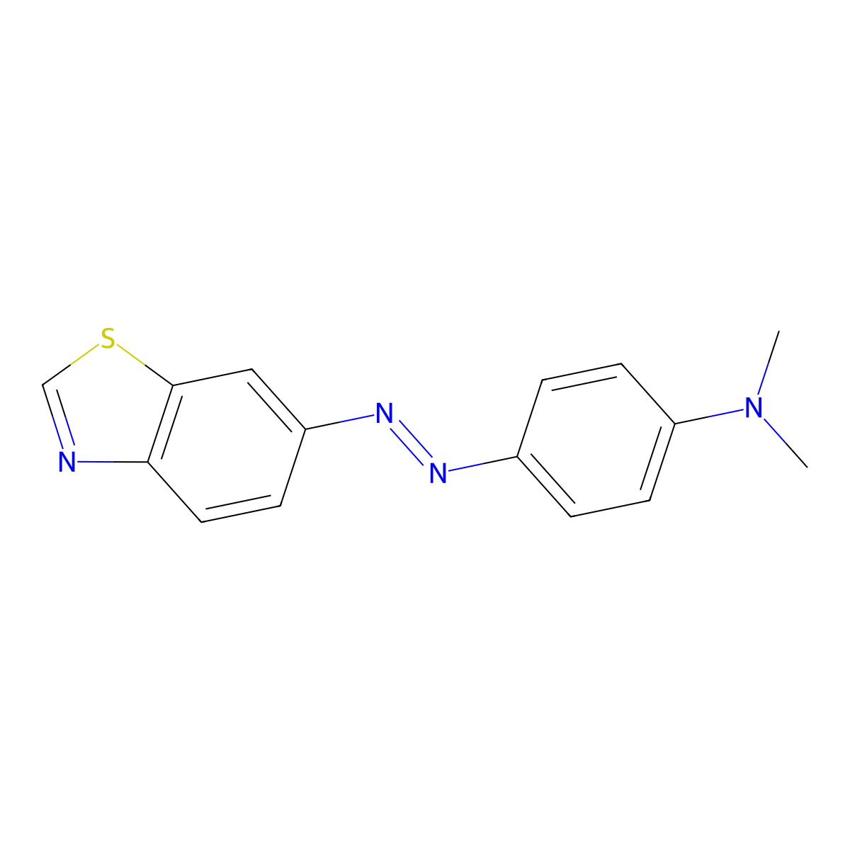 4-(2-(6-Benzothiazolyl)diazenyl)-N,N-dimethylbenzenamine molecular structure, CAS 18463-85-9