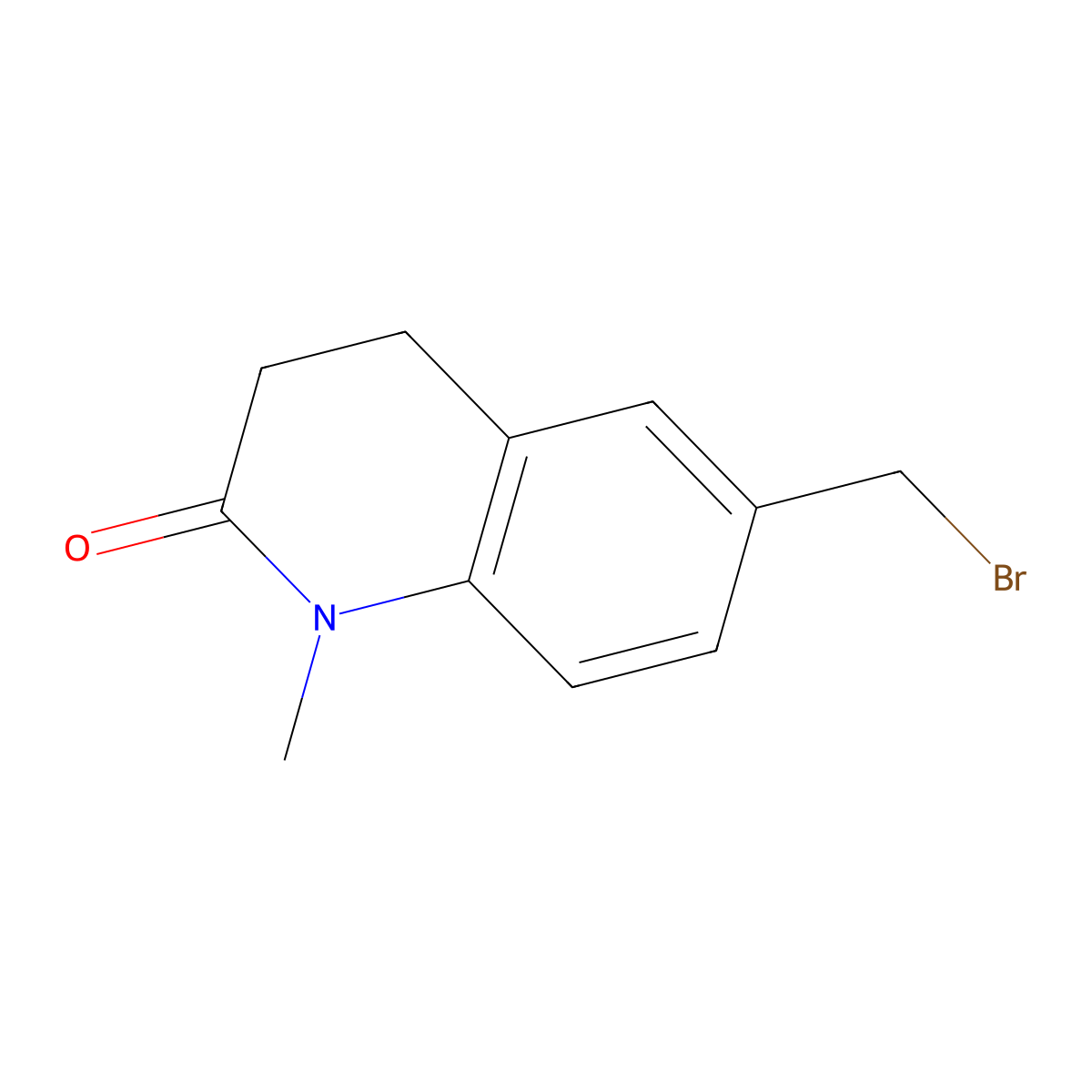 6-(Bromomethyl)-1-methyl-1,2,3,4-tetrahydroquinolin-2-one molecular structure, CAS 184636-25-7