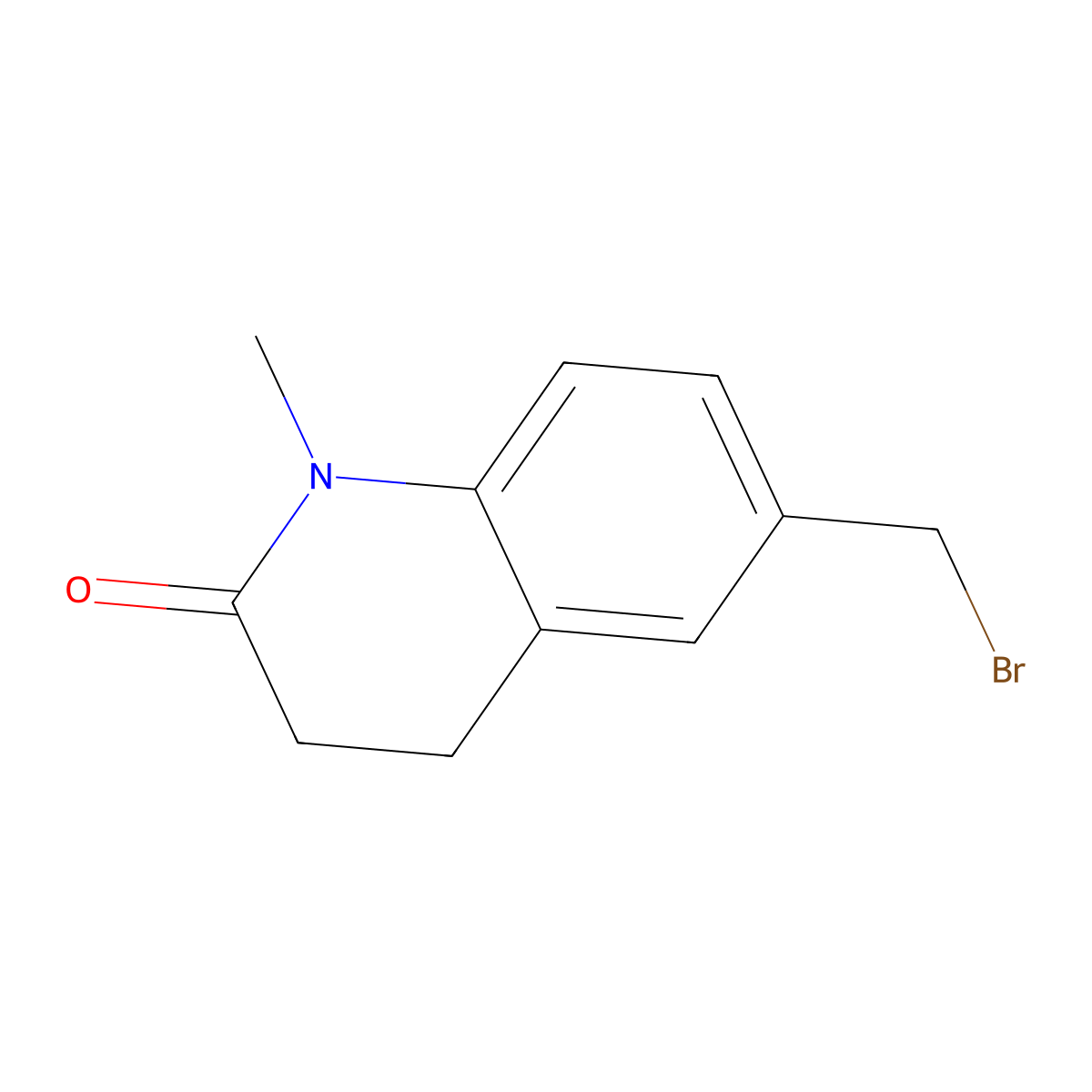 6-(Bromomethyl)-1-methyl-1,2,3,4-tetrahydroquinolin-2-one molecular structure, CAS 184636-25-7