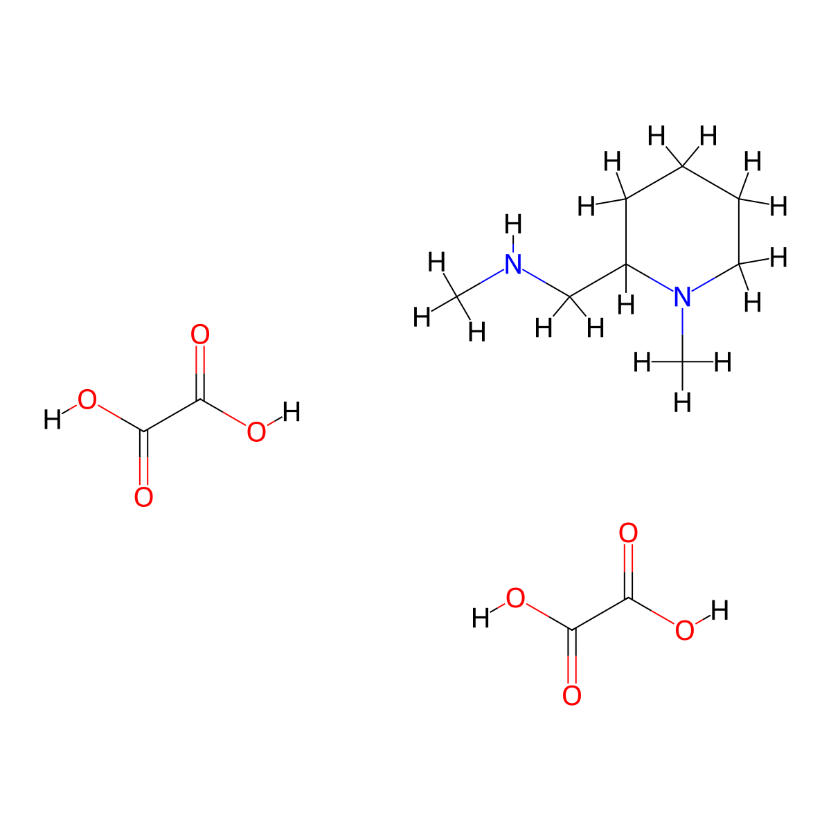 N-methyl-1-(1-methyl-2-piperidinyl)methanamine diethanedioate molecular structure, CAS 184637-61-4