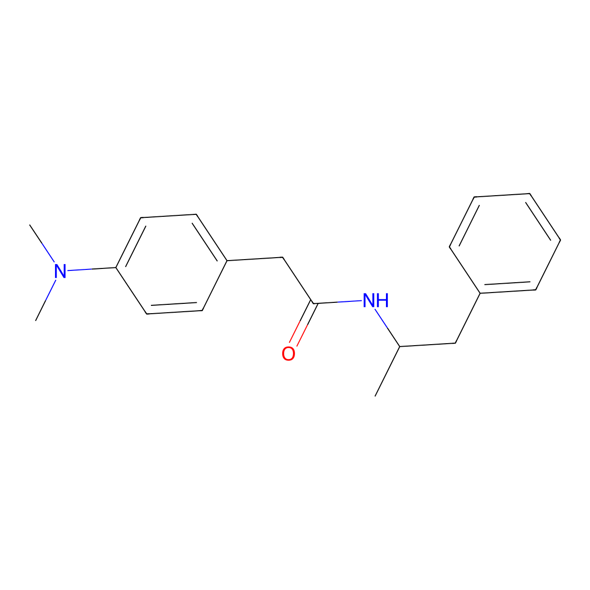 Acetamide, 2-(p-(dimethylamino)phenyl)-N-(alpha-methylphenethyl)- molecular structure, CAS 18464-53-4