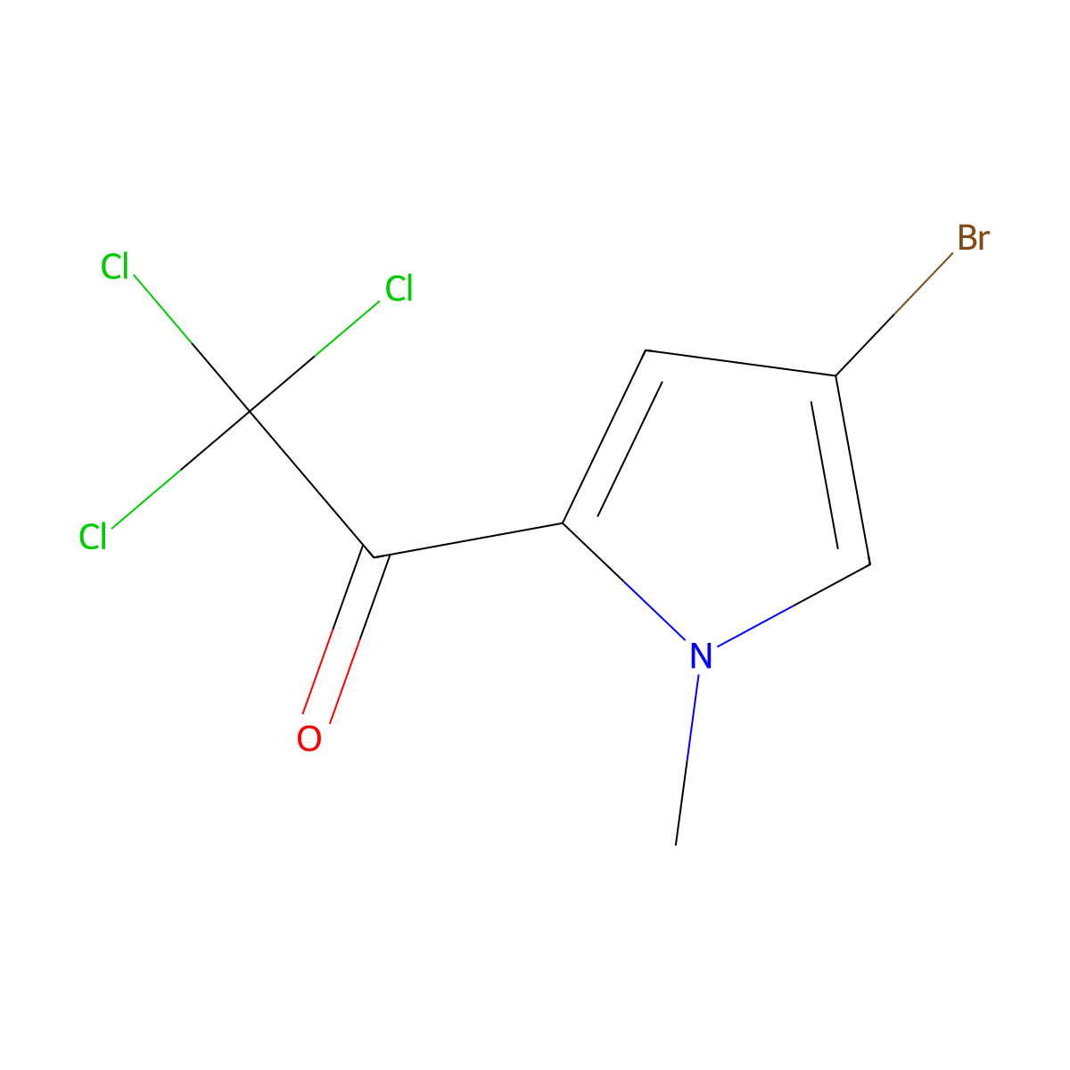 1-(4-Bromo-1-methyl-1H-pyrrol-2-yl)-2,2,2-trichloro-1-ethanone molecular structure, CAS 184643-69-4