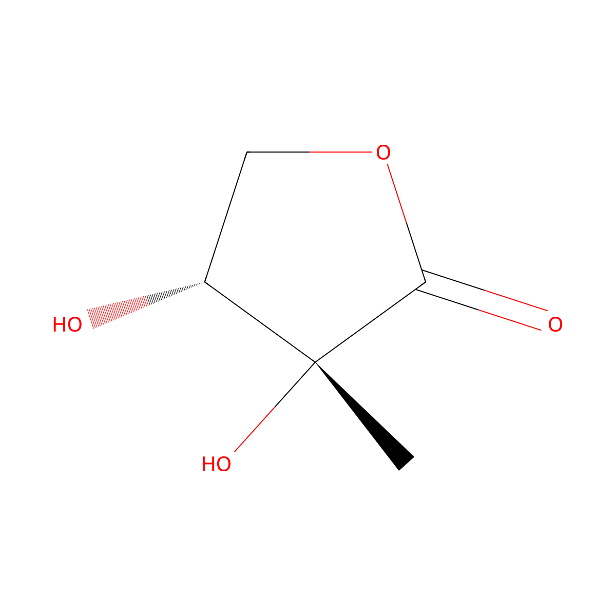 (3R,4R)-3,4-Dihydroxy-3-methyloxolan-2-one molecular structure, CAS 18465-71-9