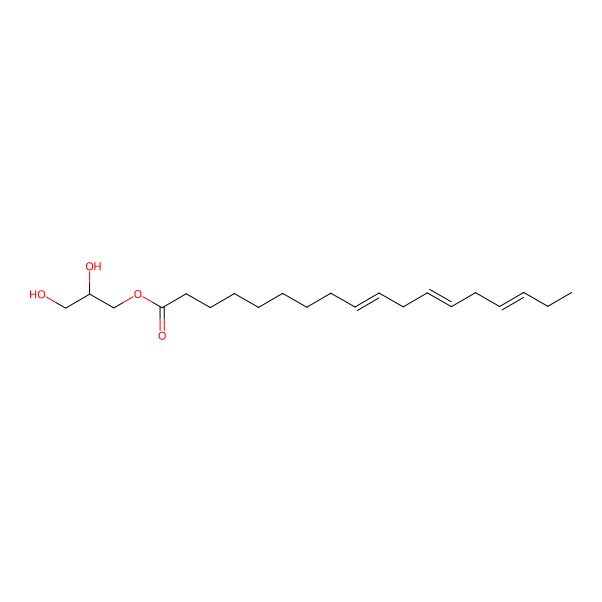 1-Linolenoylglycerol molecular structure, CAS 18465-99-1
