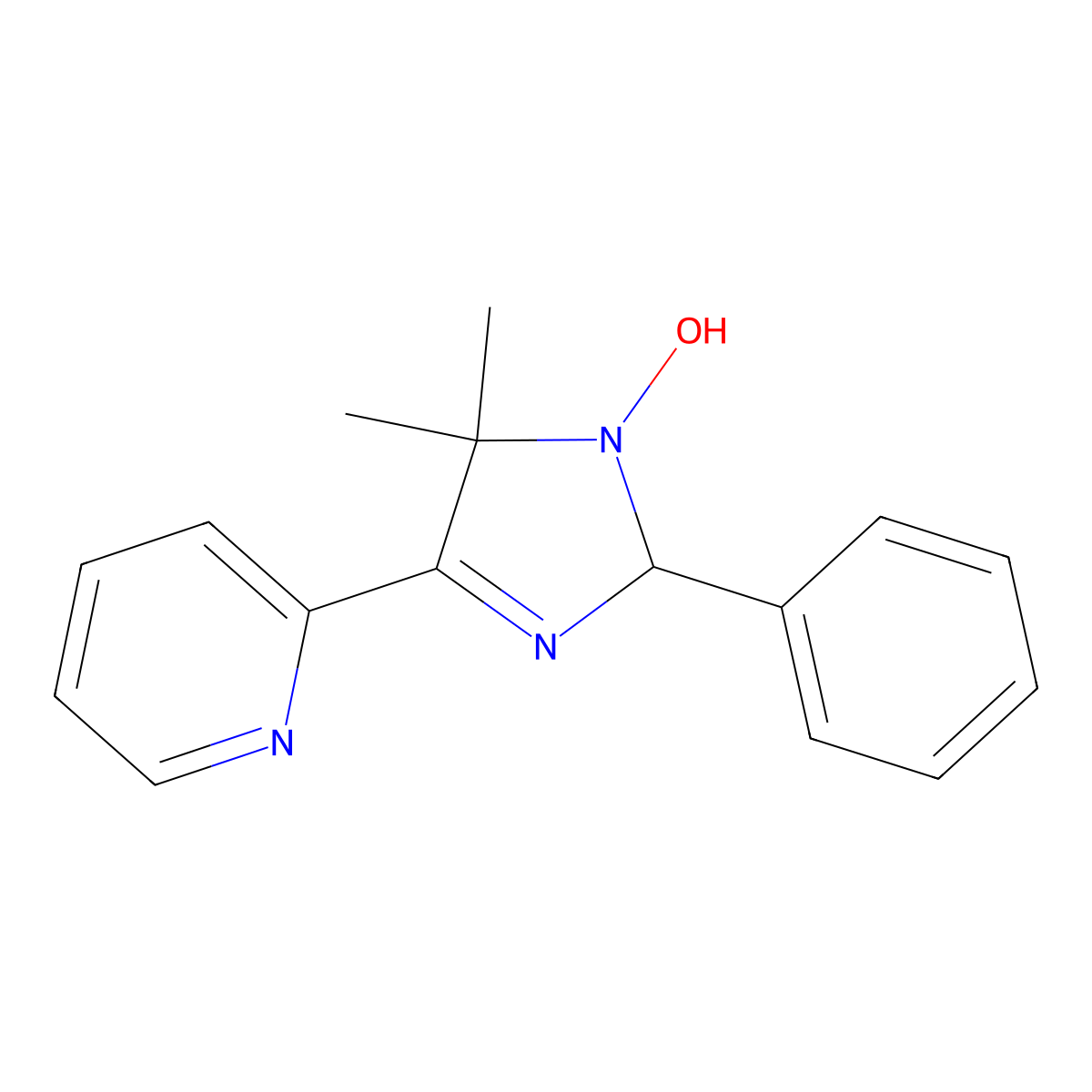 2-(1-hydroxy-5,5-dimethyl-2-phenyl-2H-imidazol-4-yl)pyridine molecular structure, CAS 184650-50-8