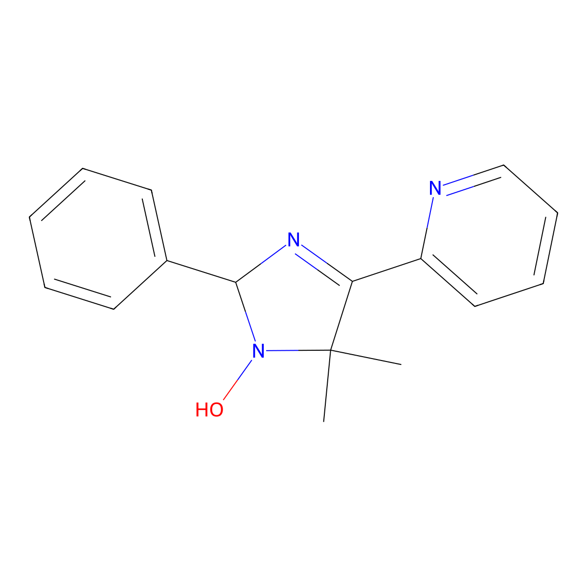 2-(1-hydroxy-5,5-dimethyl-2-phenyl-2H-imidazol-4-yl)pyridine molecular structure, CAS 184650-50-8