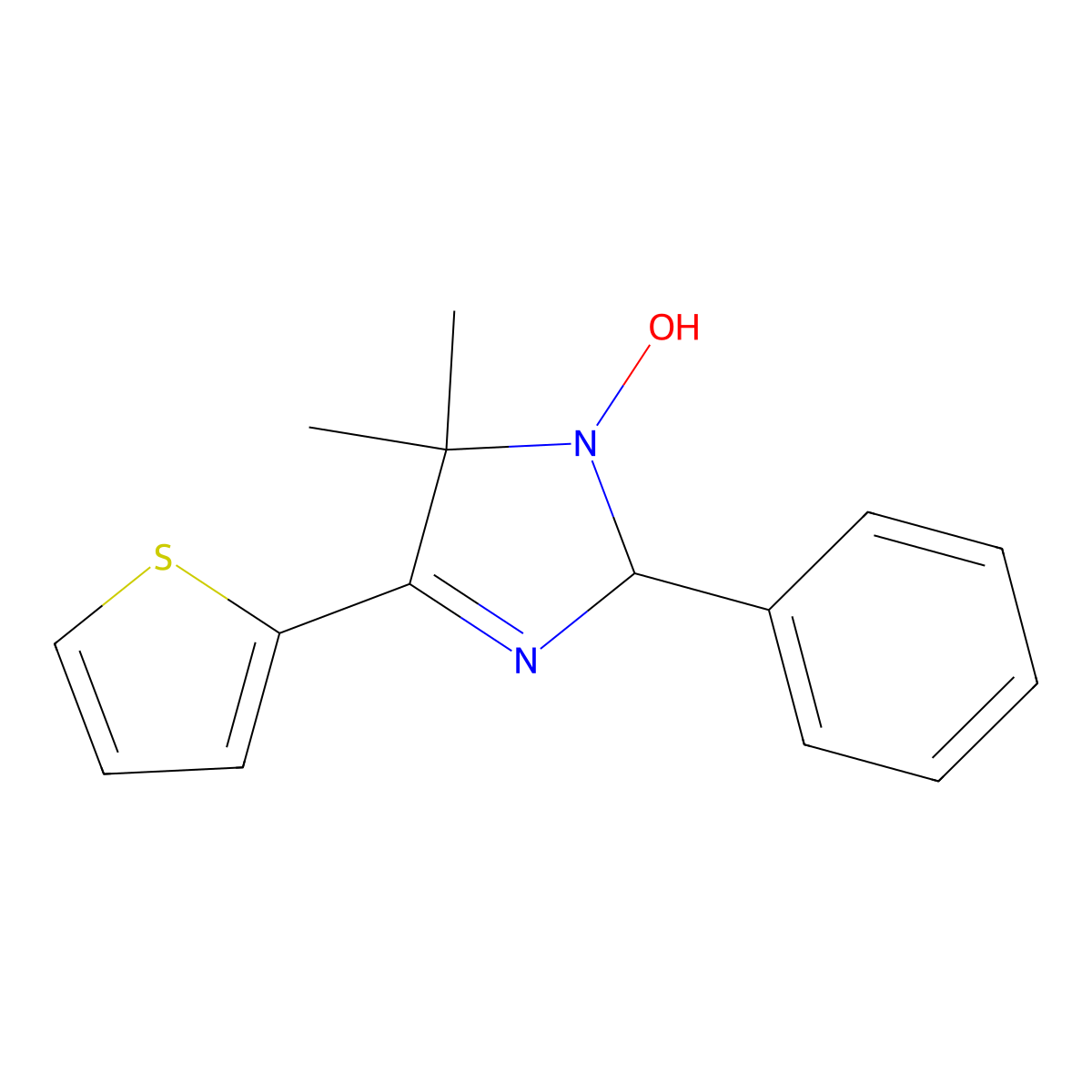 1-hydroxy-5,5-dimethyl-2-phenyl-4-thiophen-2-yl-2H-imidazole molecular structure, CAS 184650-51-9
