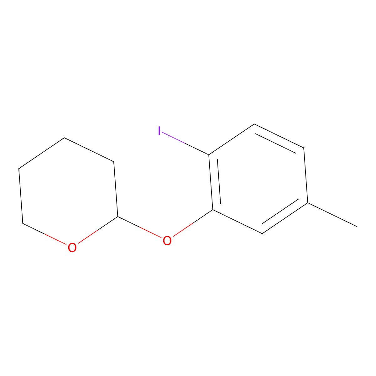 2-(2-Iodo-5-methylphenoxy)oxane molecular structure, CAS 184651-74-9