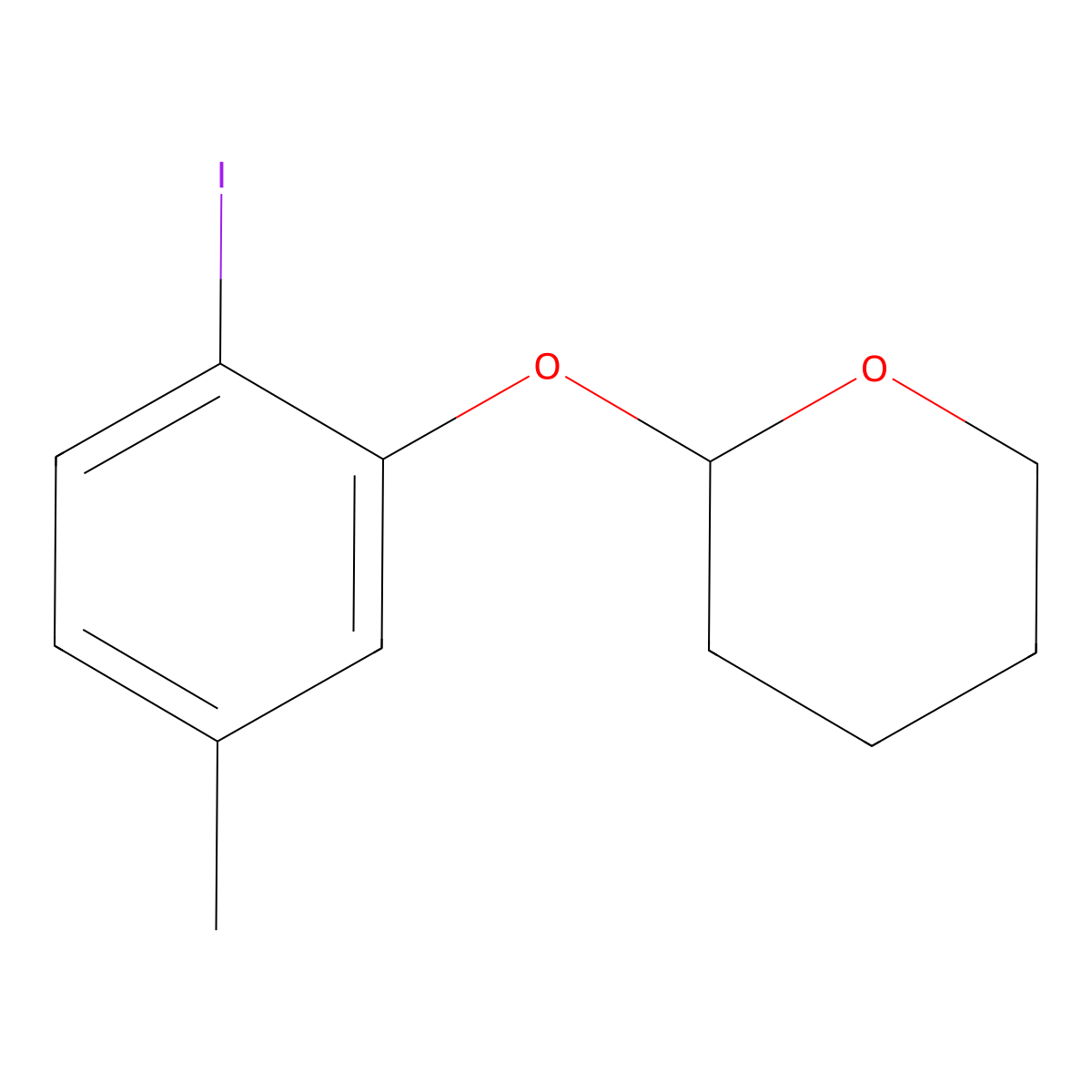 2-(2-Iodo-5-methylphenoxy)oxane molecular structure, CAS 184651-74-9