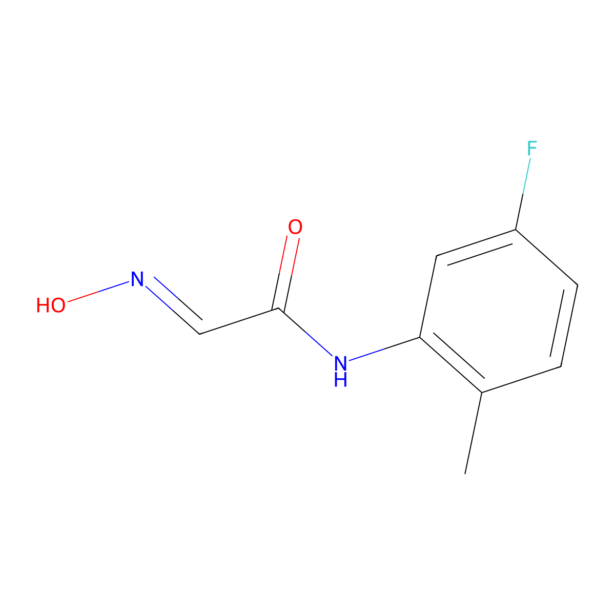 (2E)-N-(5-fluoro-2-methylphenyl)-2-(N-hydroxyimino)acetamide molecular structure, CAS 1846567-77-8