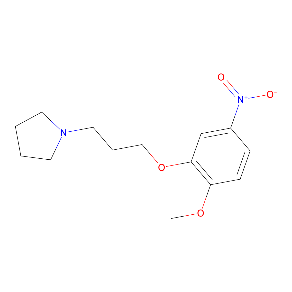 1-(3-(2-Methoxy-5-nitrophenoxy)propyl)pyrrolidine molecular structure, CAS 1846569-08-1