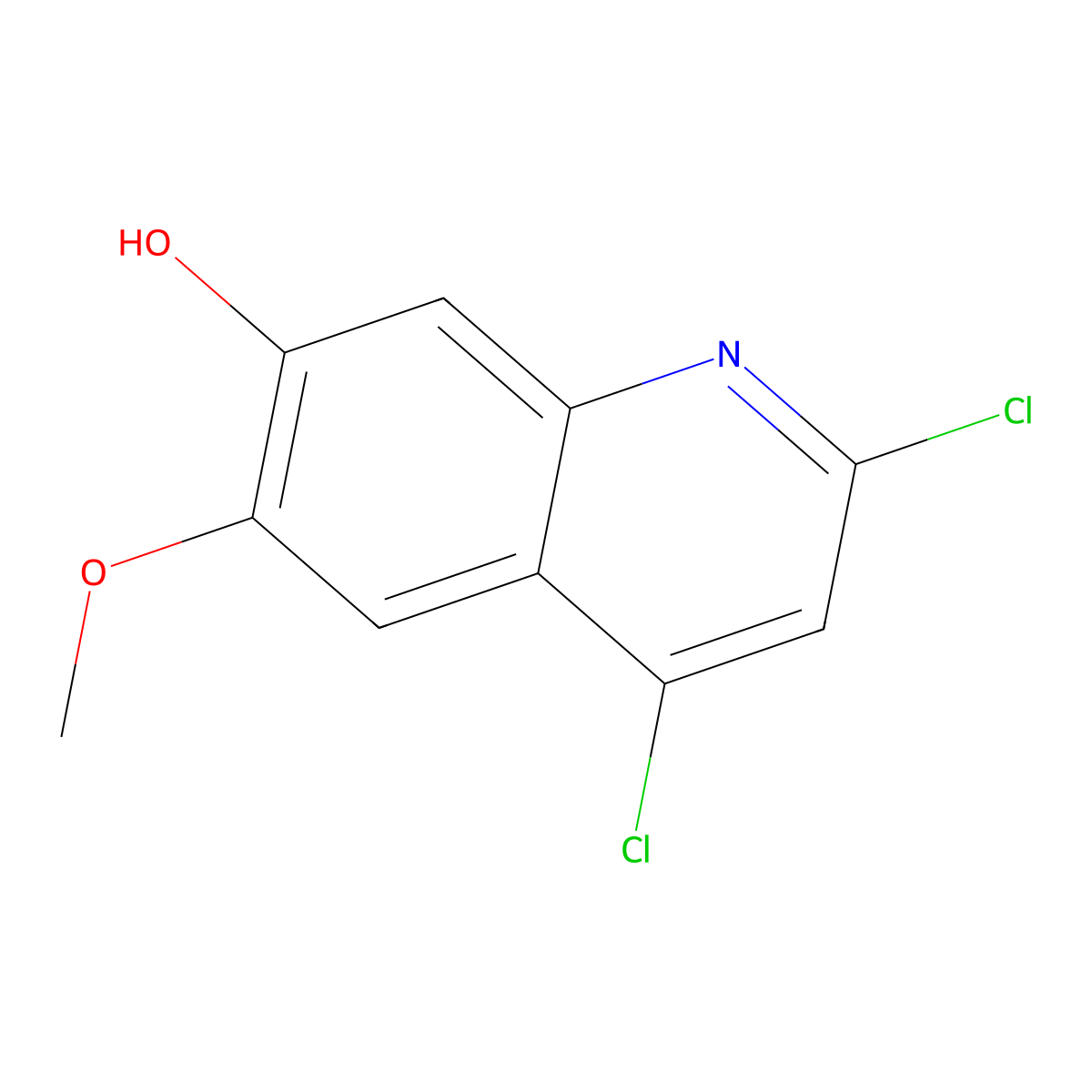 2,4-Dichloro-6-methoxyquinolin-7-ol molecular structure, CAS 1846571-97-8