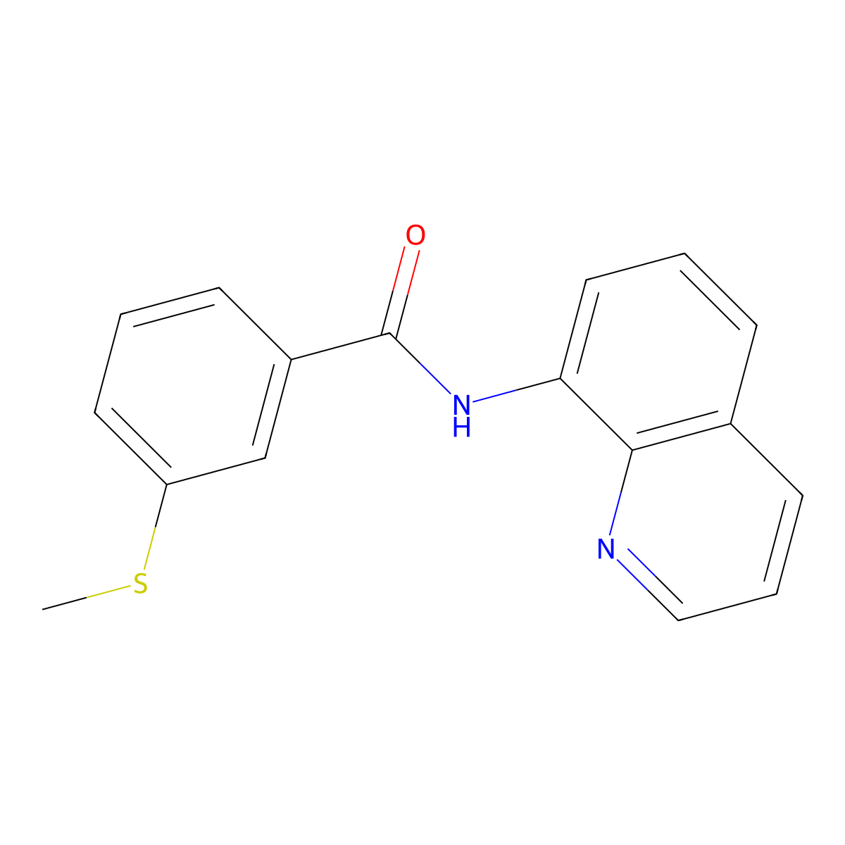 3-(methylsulfanyl)-N-(quinolin-8-yl)benzamide molecular structure, CAS 1846573-92-9