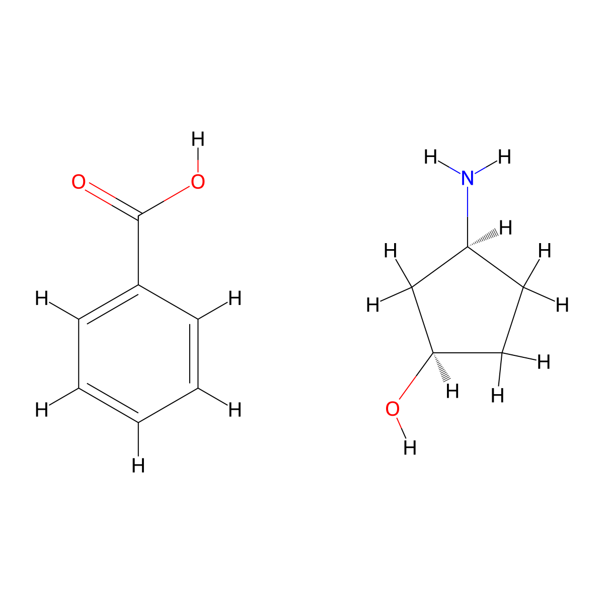 Cyclopentanol, 3-amino-, benzoate (1:1), (1R,3S)- molecular structure, CAS 1846582-38-4