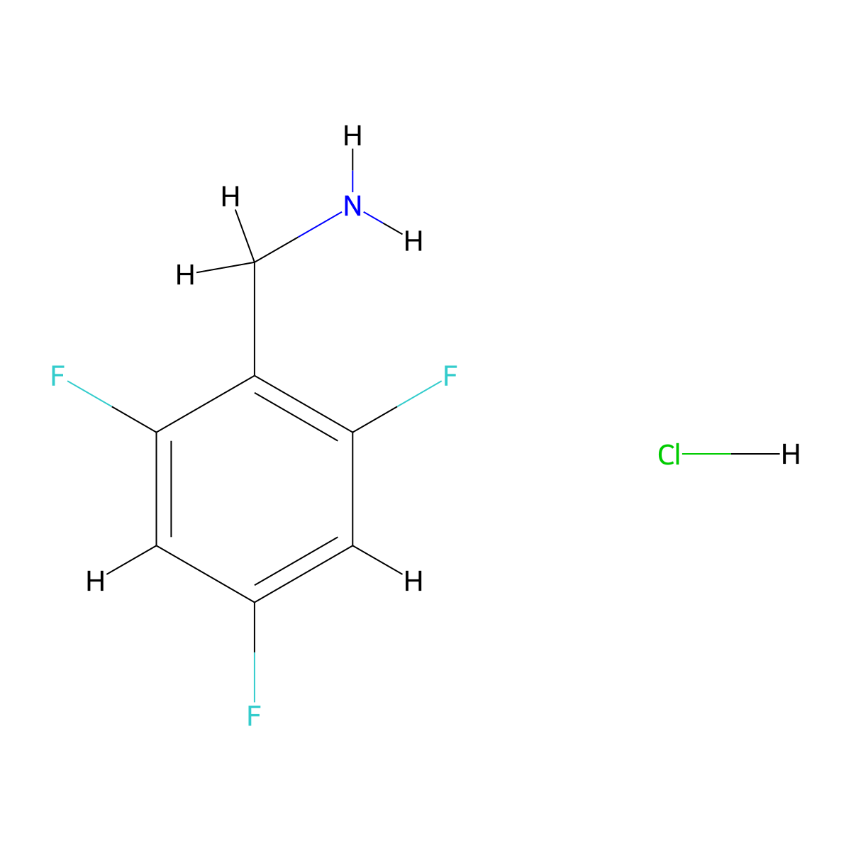 (2,4,6-Trifluorophenyl)methanamine hydrochloride molecular structure, CAS 1846582-40-8