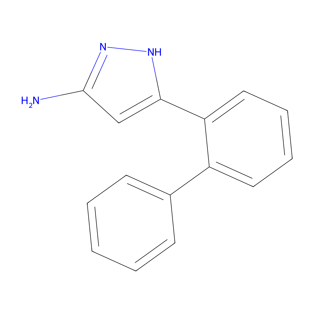 5-(2-phenylphenyl)-1H-pyrazol-3-amine molecular structure, CAS 1846587-34-5