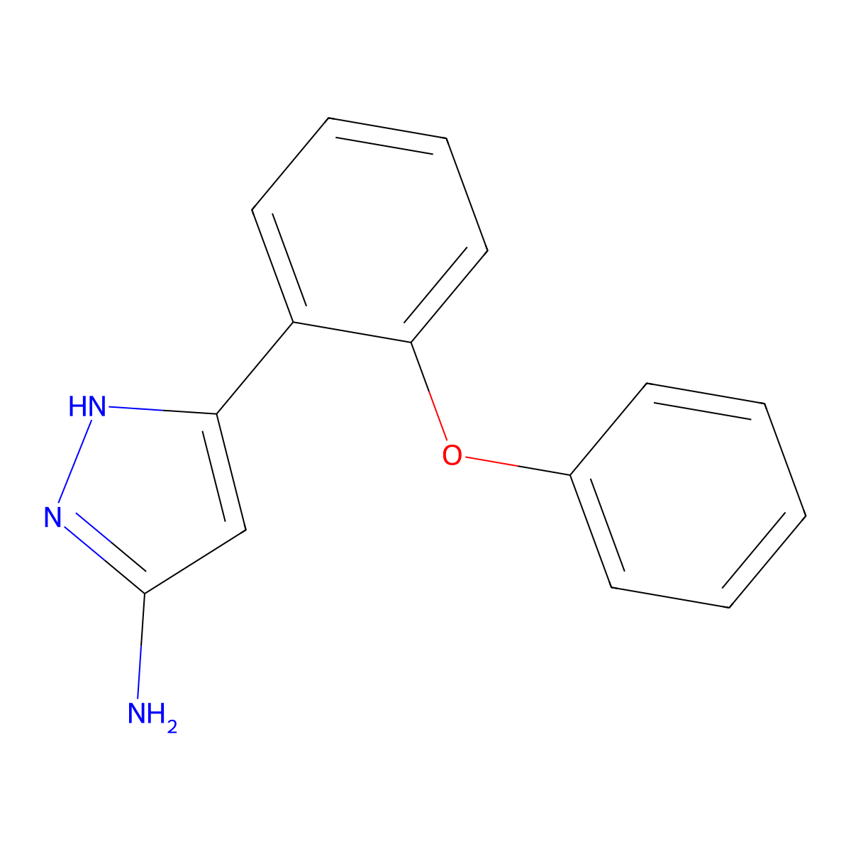 5-(2-phenoxyphenyl)-1H-pyrazol-3-amine molecular structure, CAS 1846587-35-6
