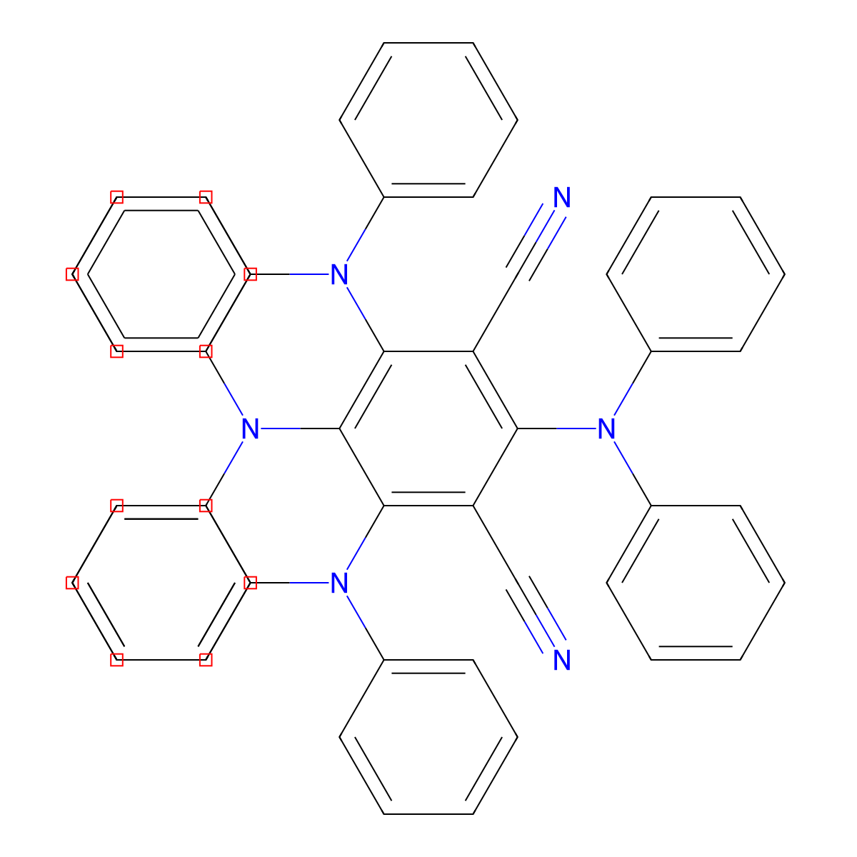 2,4,5,6-Tetrakis(diphenylamino)isophthalonitrile molecular structure, CAS 1846598-27-3