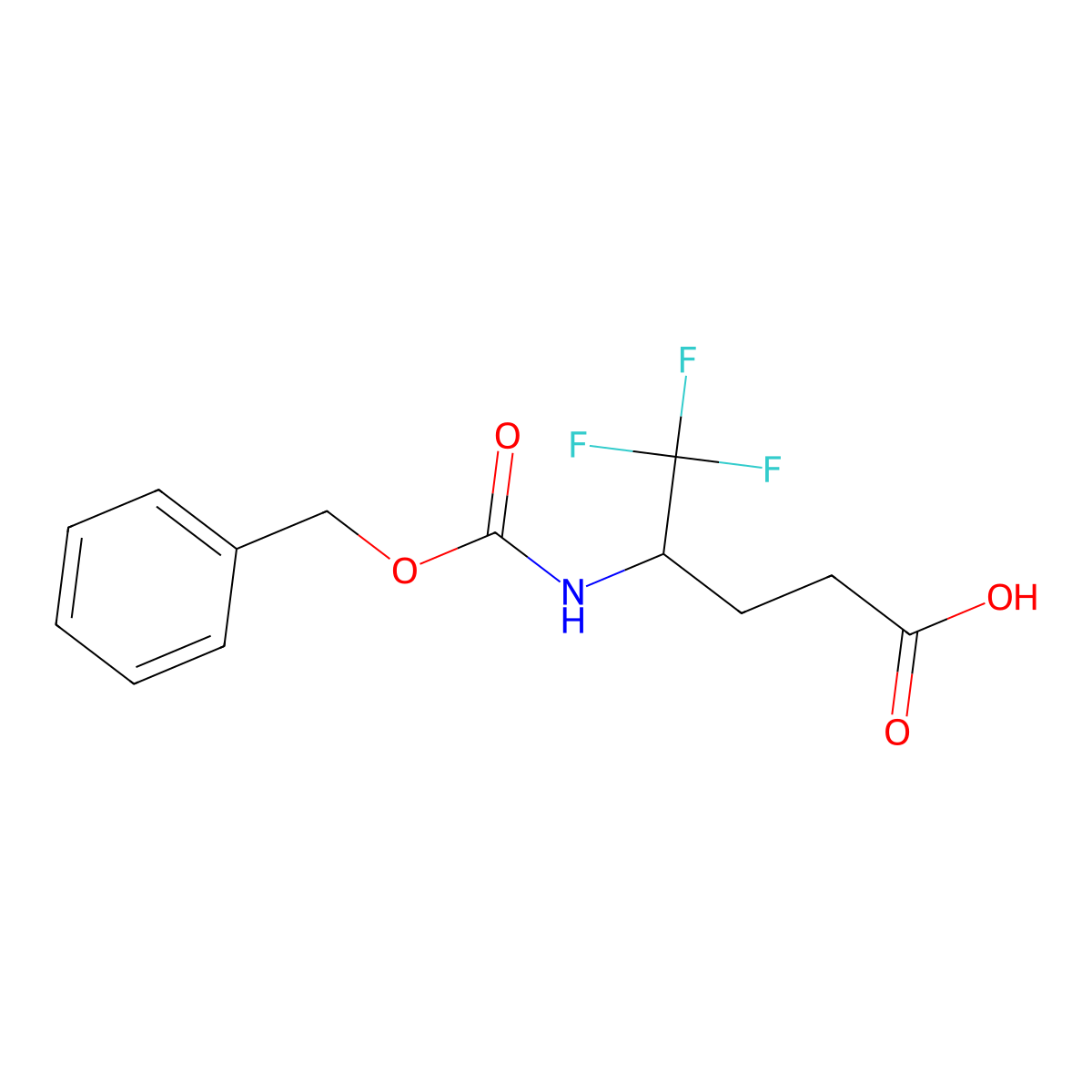 (4S)-4-(((benzyloxy)carbonyl)amino)-5,5,5-trifluoropentanoic acid molecular structure, CAS 1846630-71-4