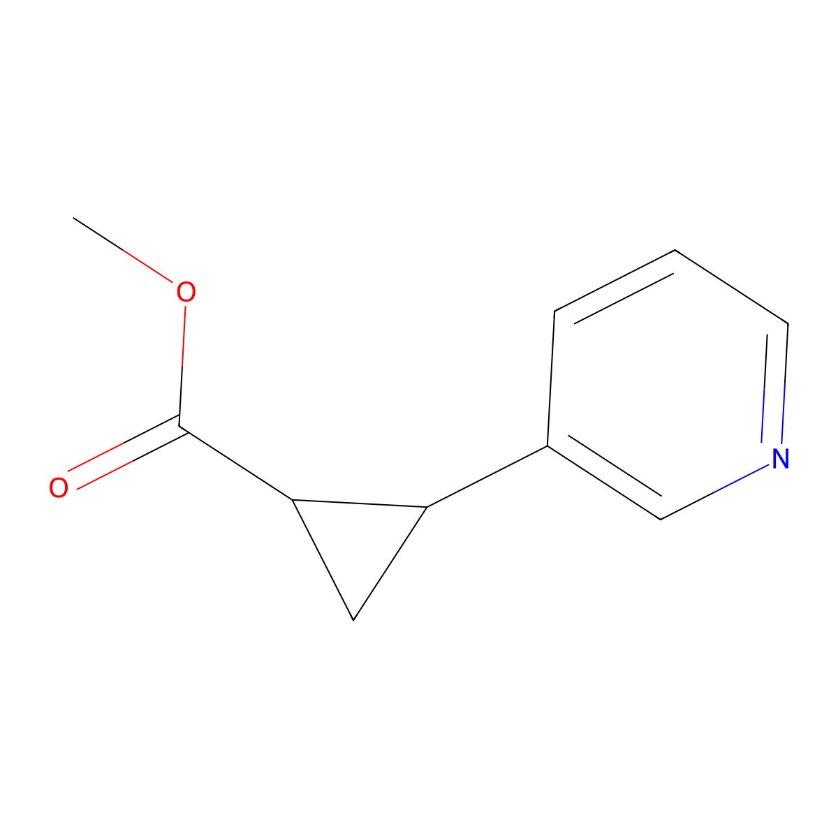 Methyl (1R,2R)-2-(3-Pyridyl)cyclopropanecarboxylate molecular structure, CAS 1846656-94-7