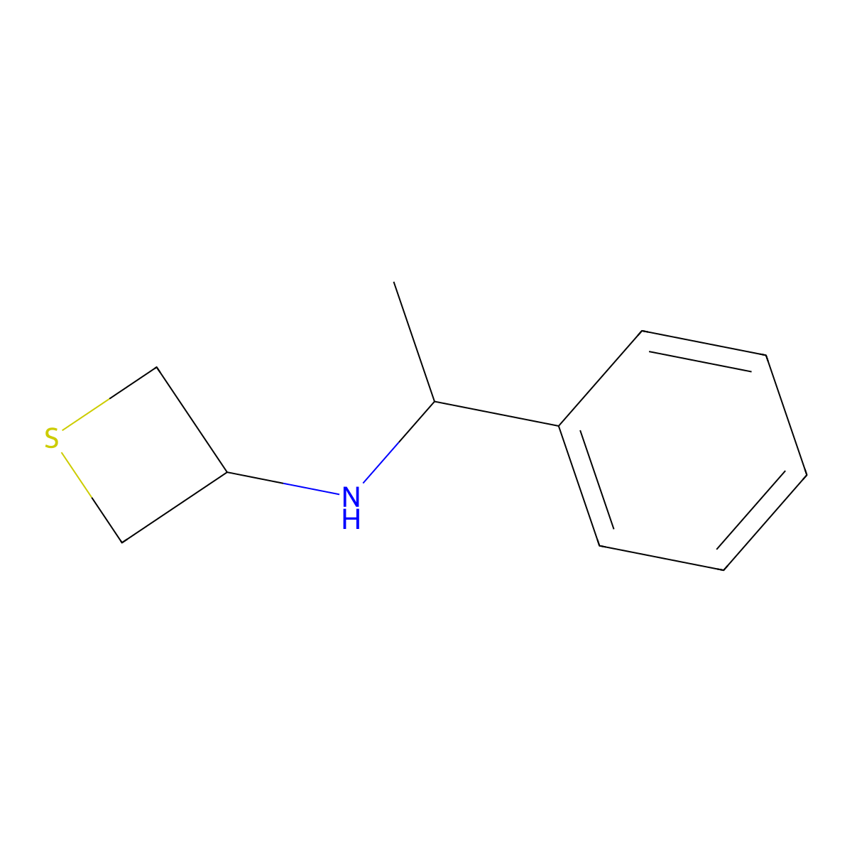 (R)-N-(1-Phenylethyl)thietan-3-amine molecular structure, CAS 1846715-89-6