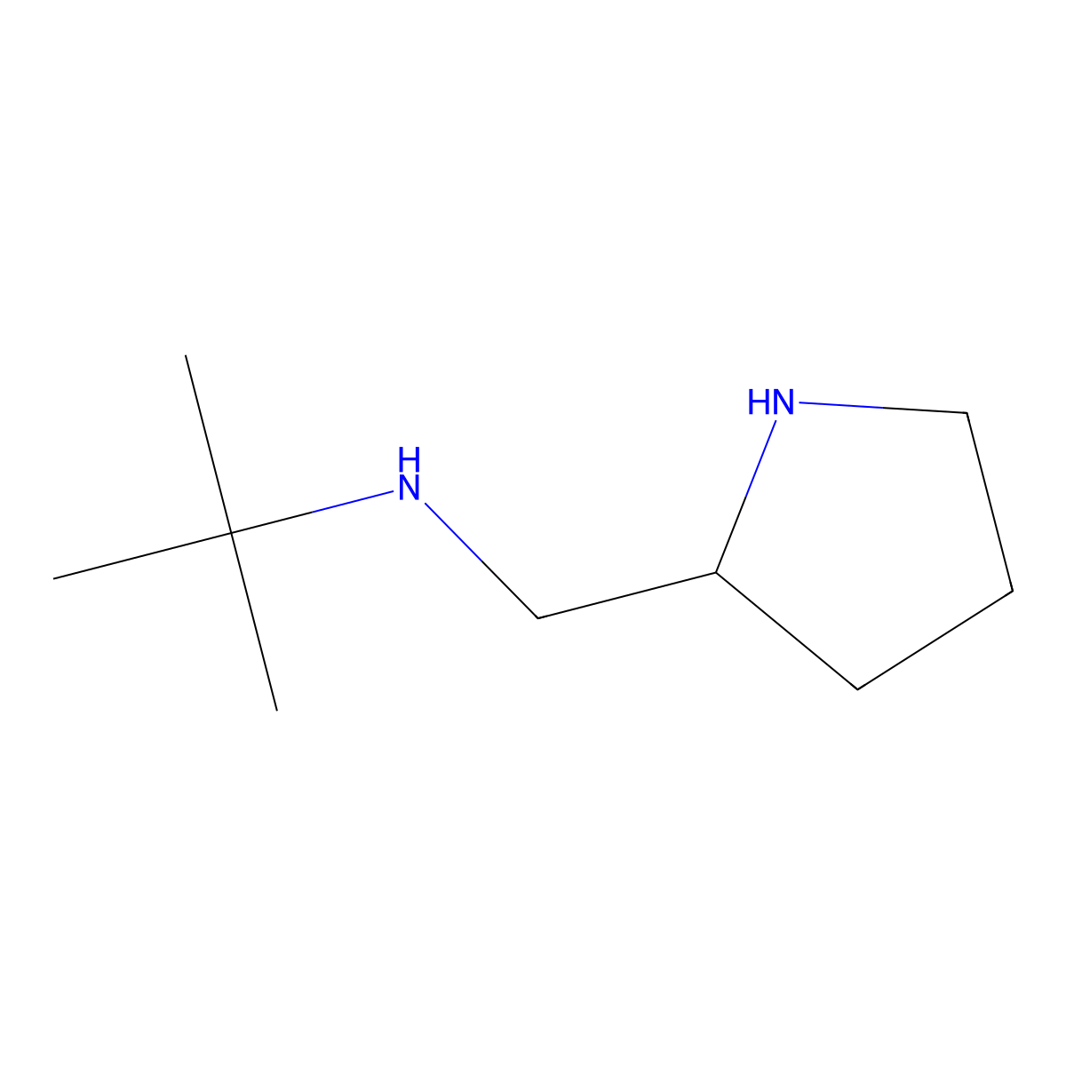 tert-butyl((((2R)-pyrrolidin-2-yl)methyl))amine molecular structure, CAS 1846717-19-8