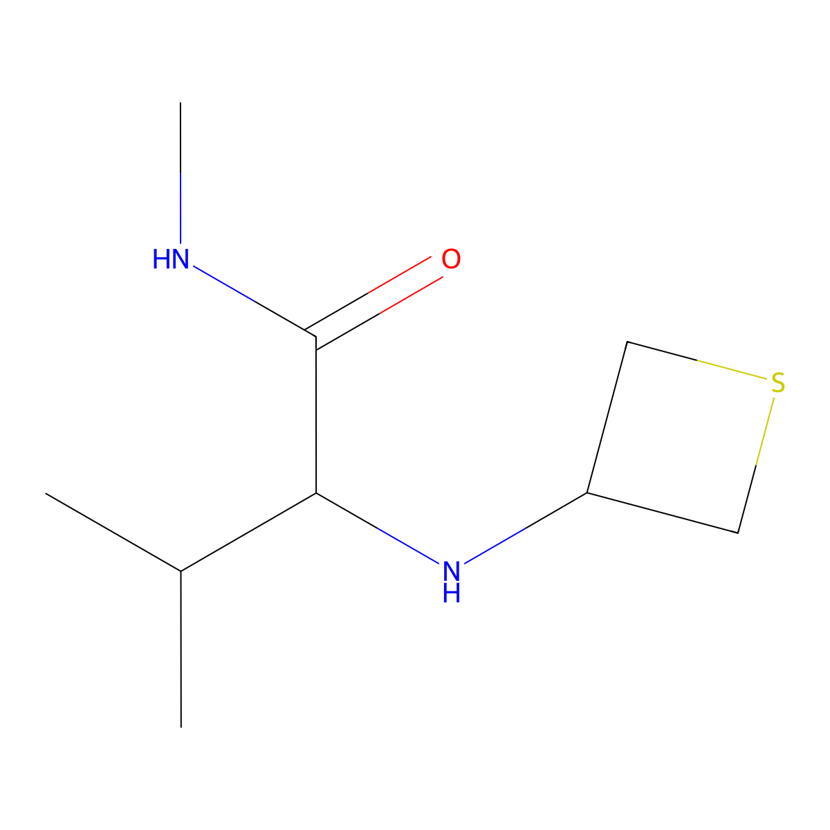 (S)-N,3-Dimethyl-2-(thietan-3-ylamino)butanamide molecular structure, CAS 1846719-58-1