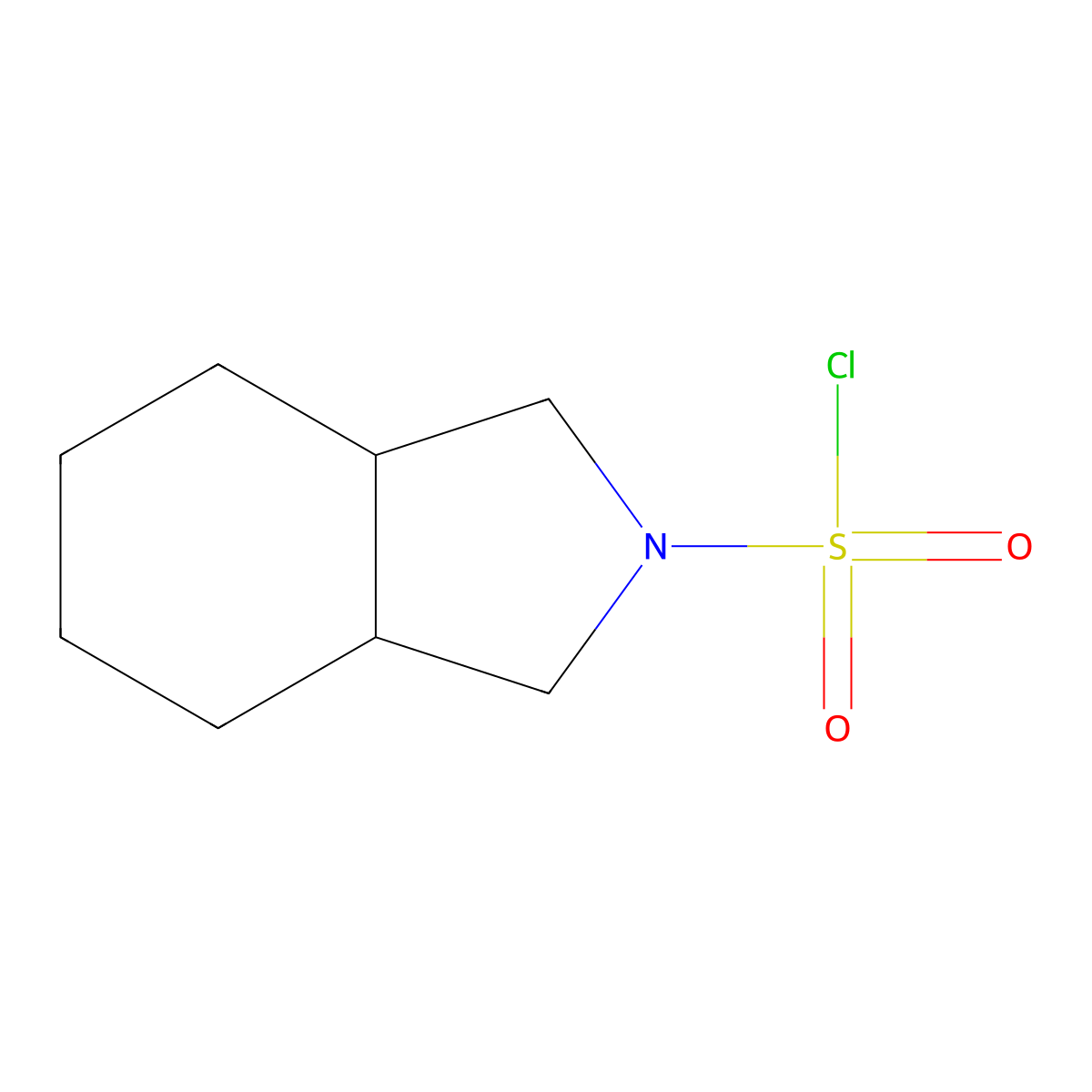 rac-(3aR,7aS)-octahydro-1H-isoindole-2-sulfonyl chloride, cis molecular structure, CAS 1846738-42-8