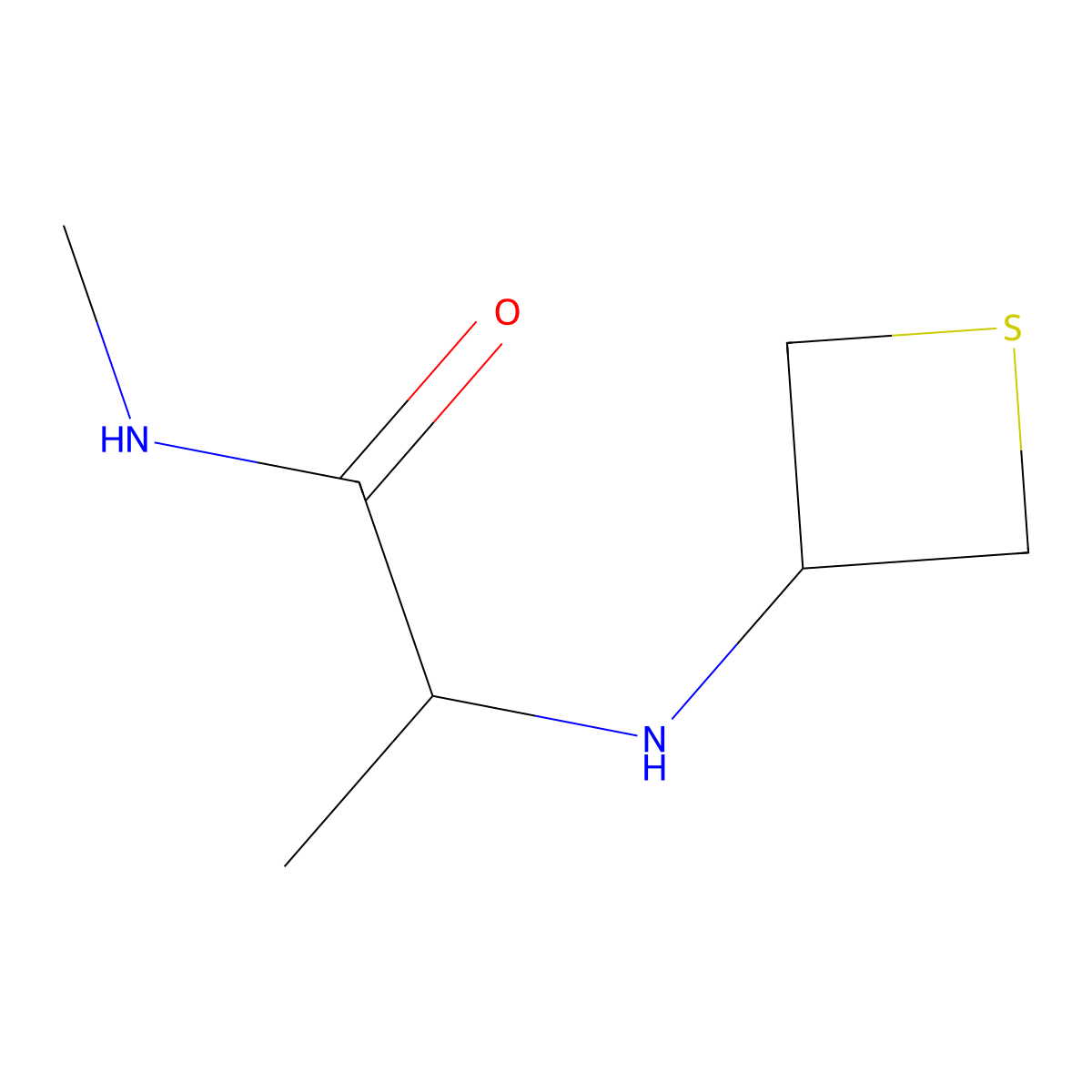 (S)-N-Methyl-2-(thietan-3-ylamino)propanamide molecular structure, CAS 1846747-18-9