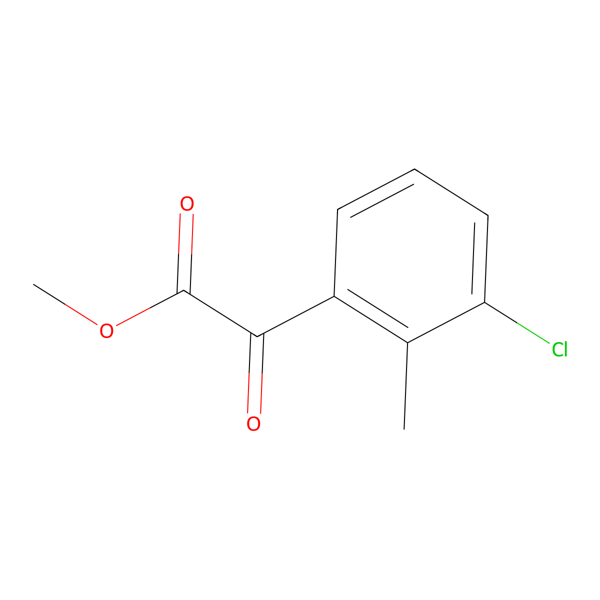 Methyl 2-(3-chloro-2-methylphenyl)-2-oxoacetate molecular structure, CAS 184684-29-5