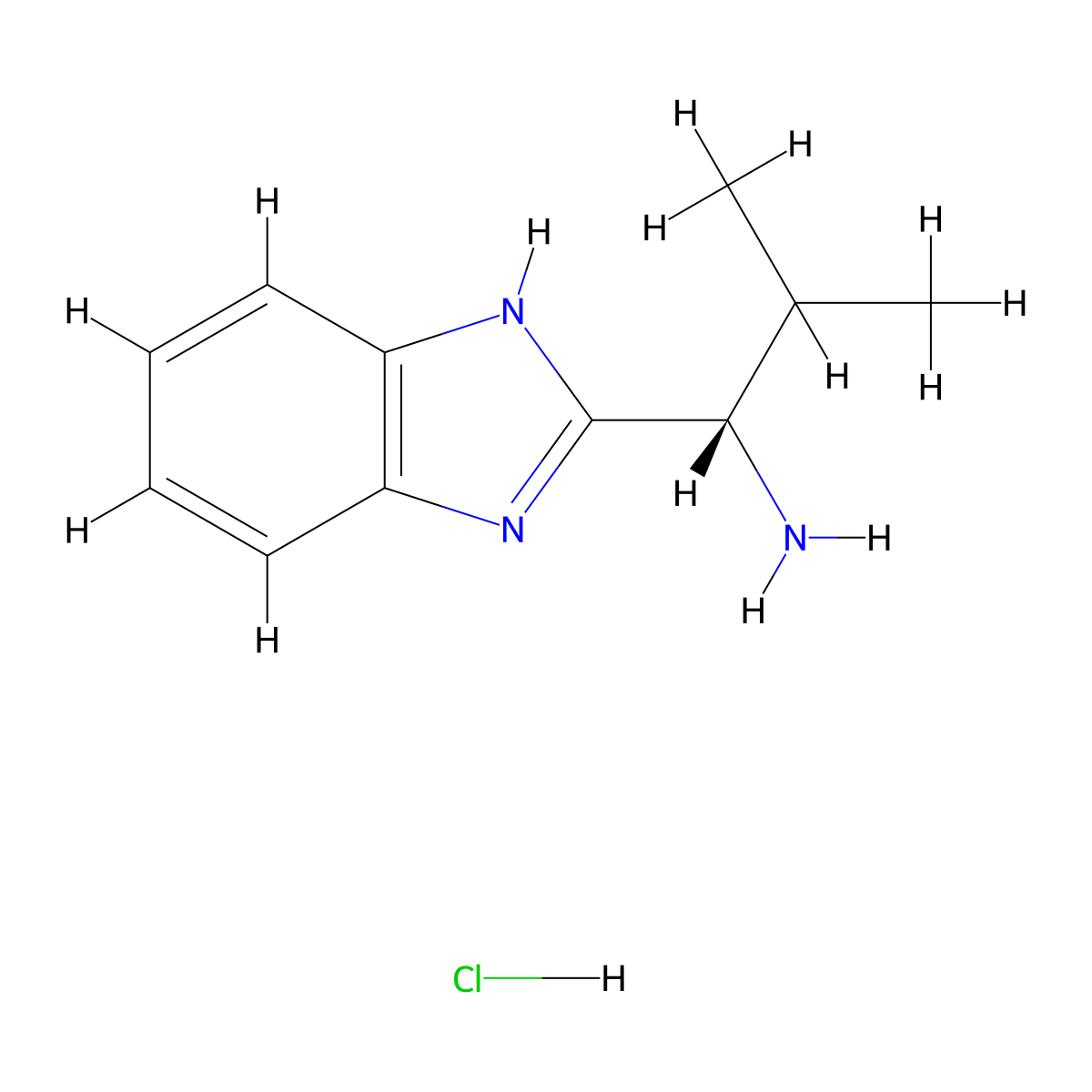 (S)-1-(1H-Benzimidazol-2-YL)-2-methylpropylamine hydrochloride molecular structure, CAS 184685-11-8