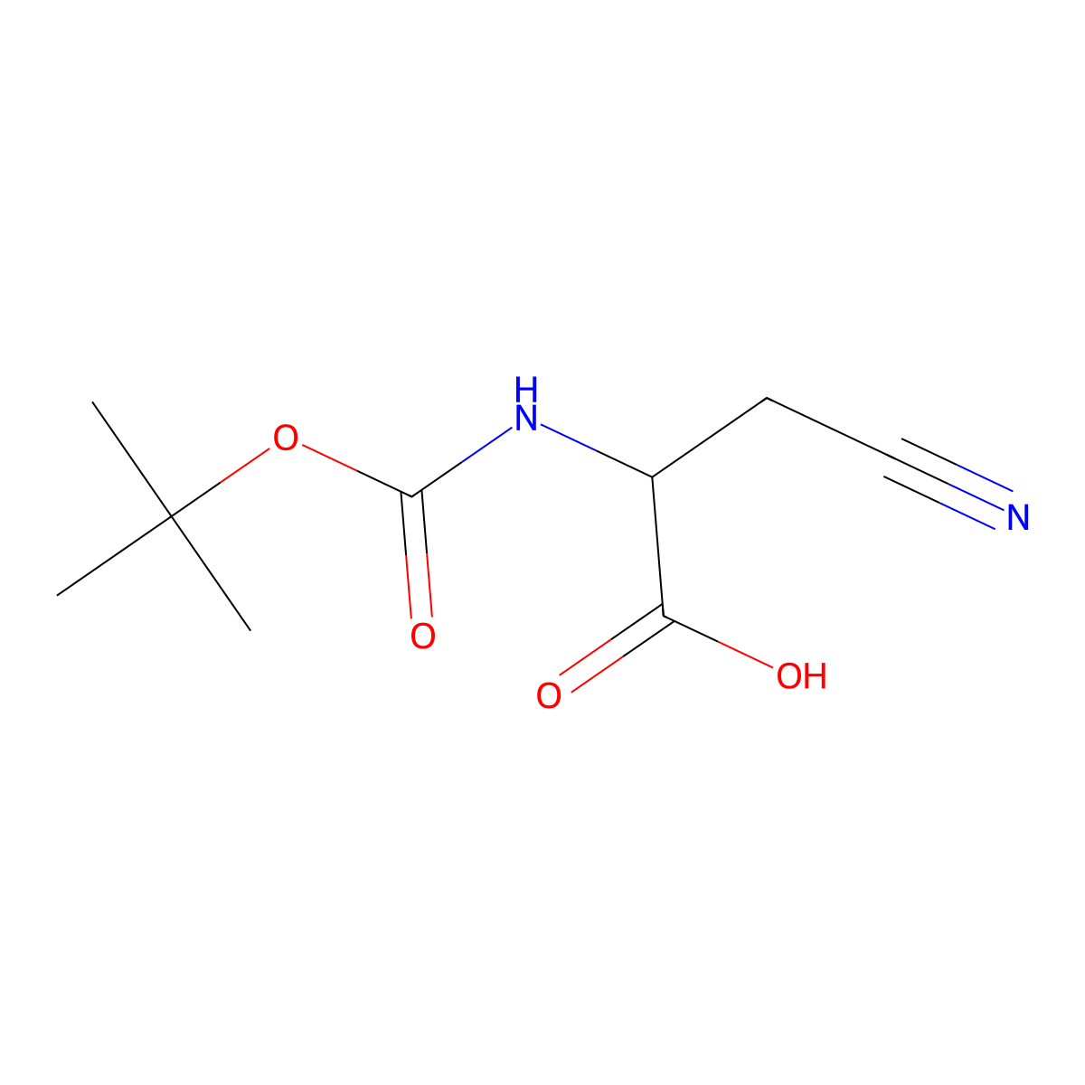 Boc-beta-cyano-D-alanine molecular structure, CAS 184685-17-4
