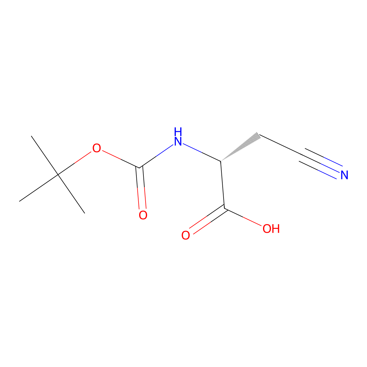 Boc-beta-cyano-D-alanine molecular structure, CAS 184685-17-4